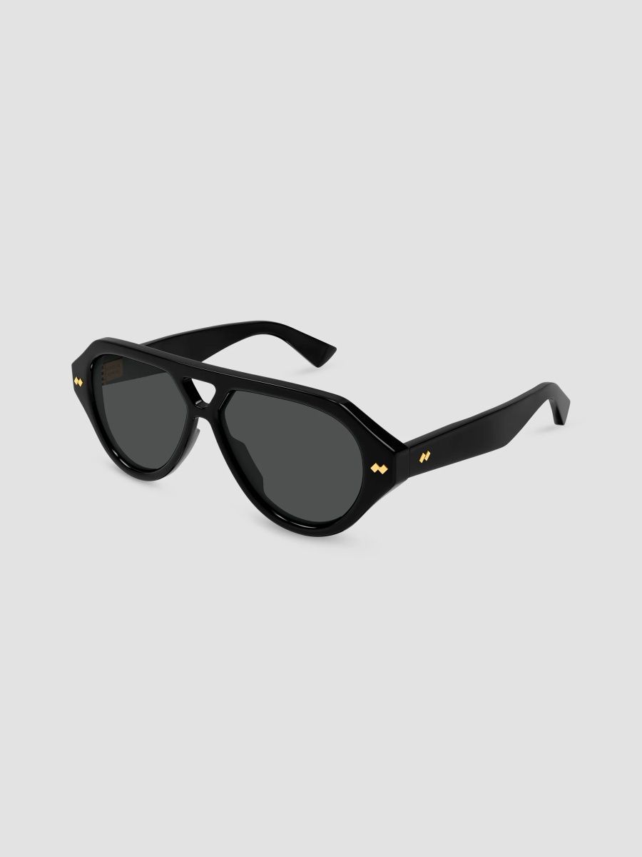 Bottega Veneta Men's STUDS 56MM Ribbon Pilot Sunglasses - Black