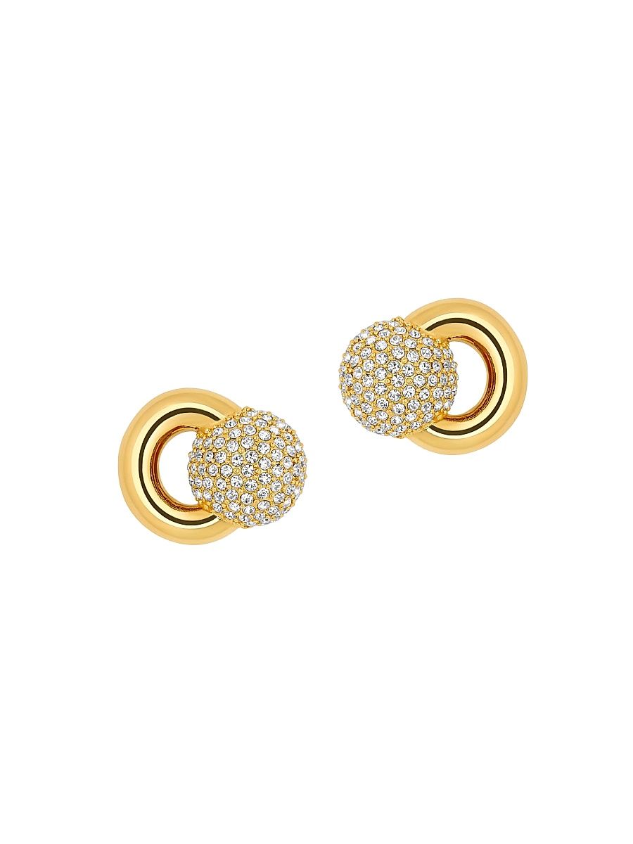 Women's 24K-Gold-Plated Brass & Rhinestone Stud Earrings - Crystal