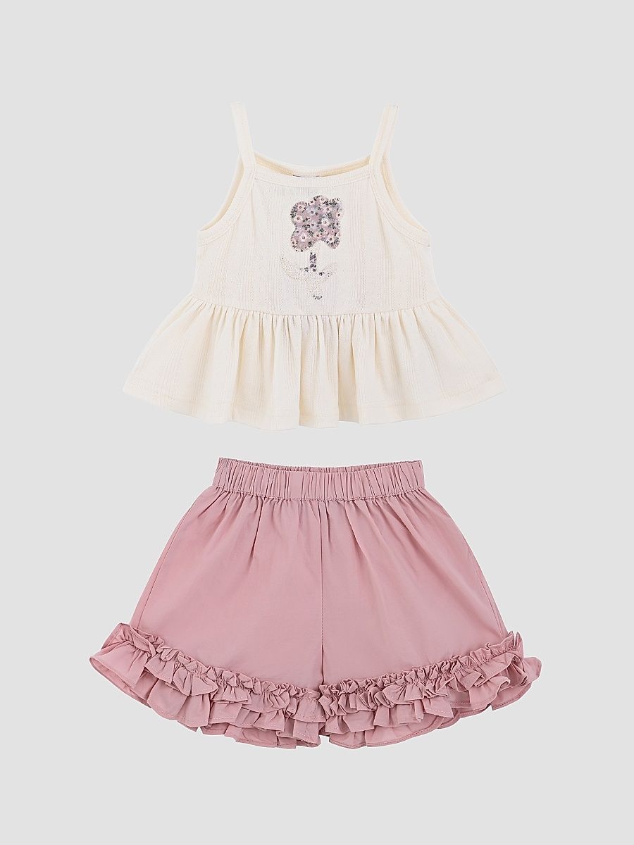 Baby Girl's & Little Girl's Ruffle Short Set - Pink - Size 36 Months