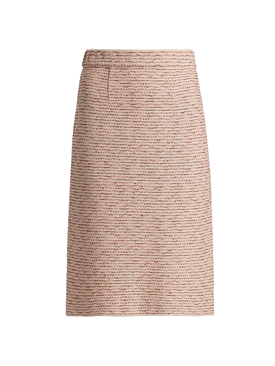 Women's Ribbon Tweed Knit Straight Skirt - Honeysuckle Russet Biscotti - Size Small