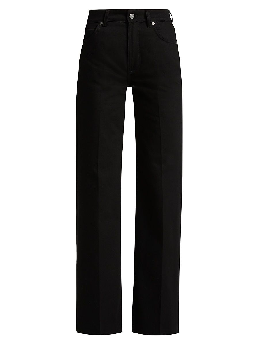 Women's High-Rise Wide-Leg Jeans - Black - Size 31