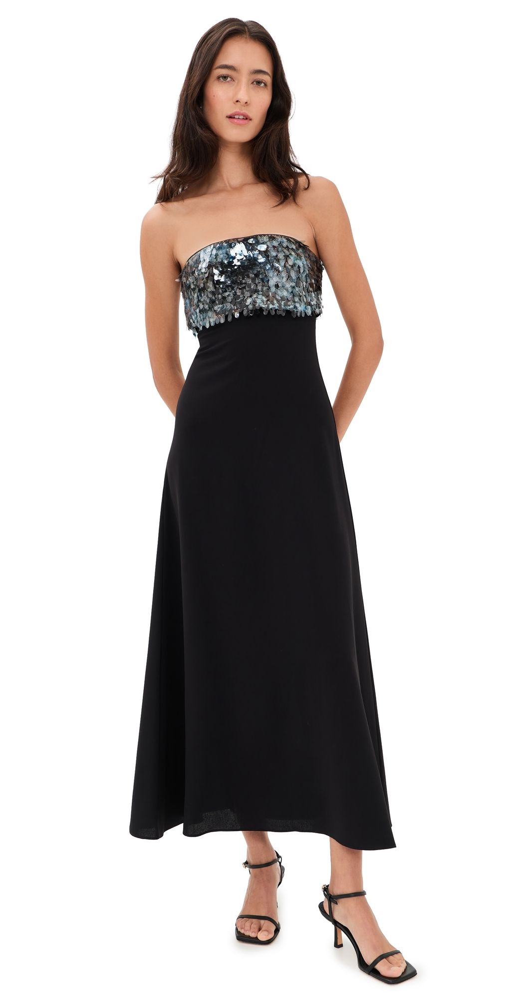 STAUD Phoenix Dress Black/Night Spark 10