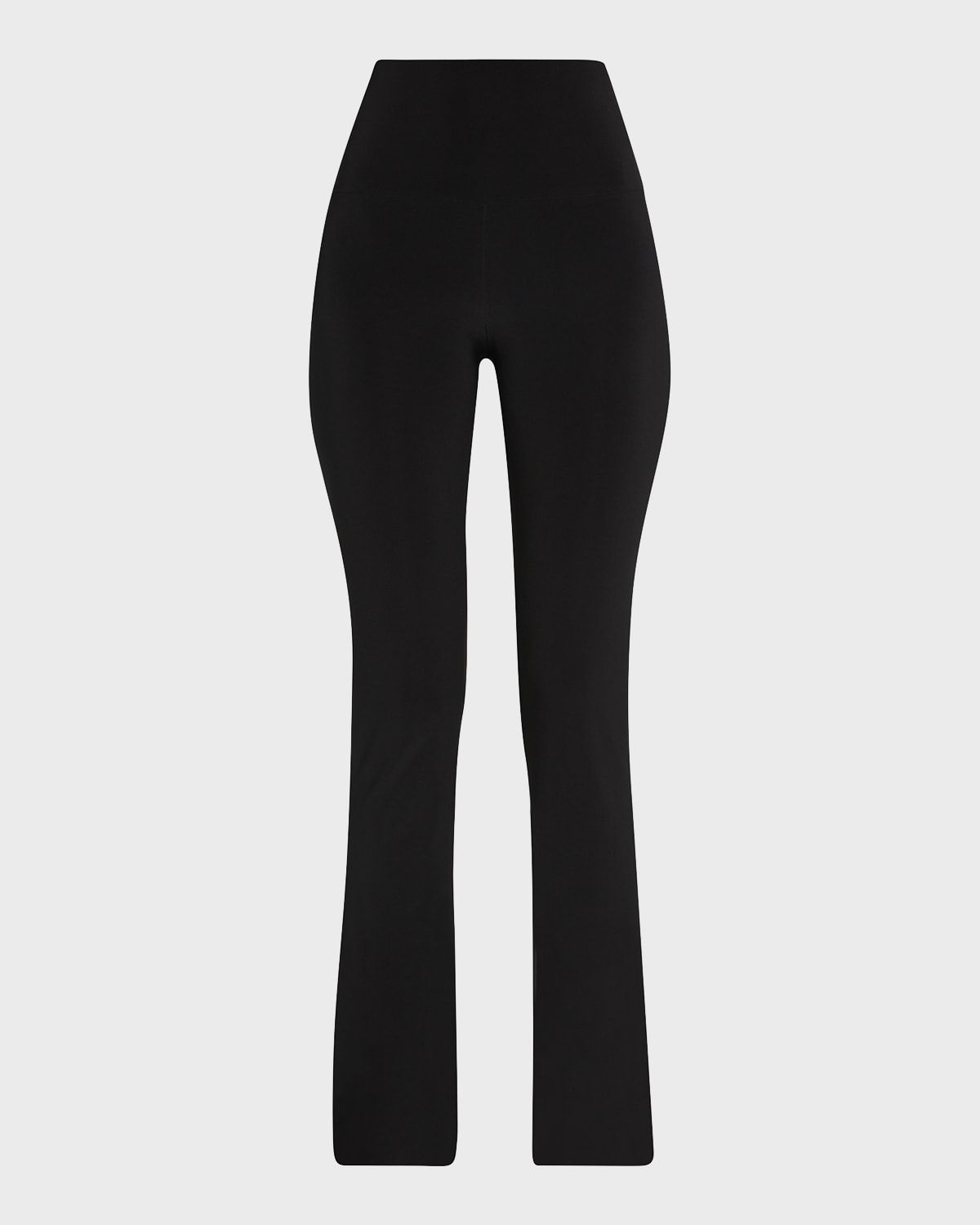 Boot-Cut High-Waist Pants, Black