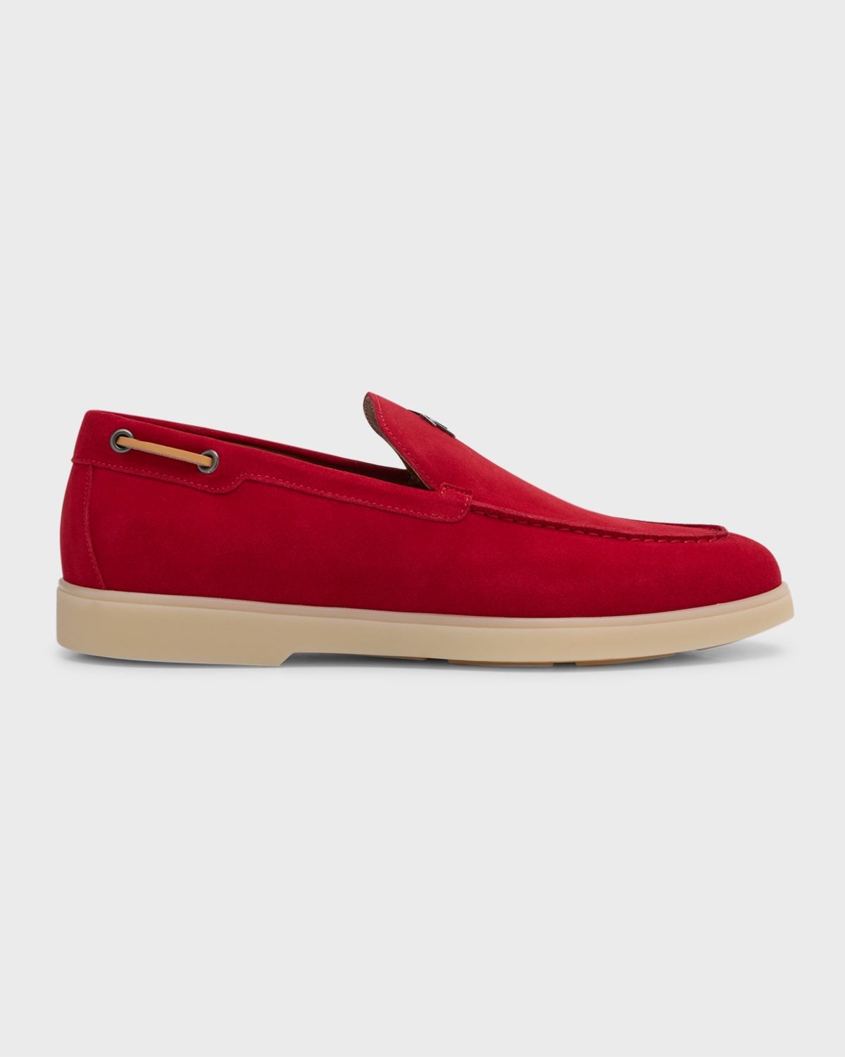 Men & apos;s Suede Metal Logo Moccasin Loafers