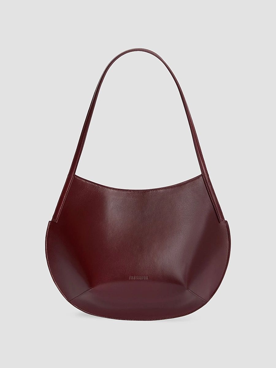 Jil Sander Women's Kante Leather Shoulder Bag - Chestnut Brown