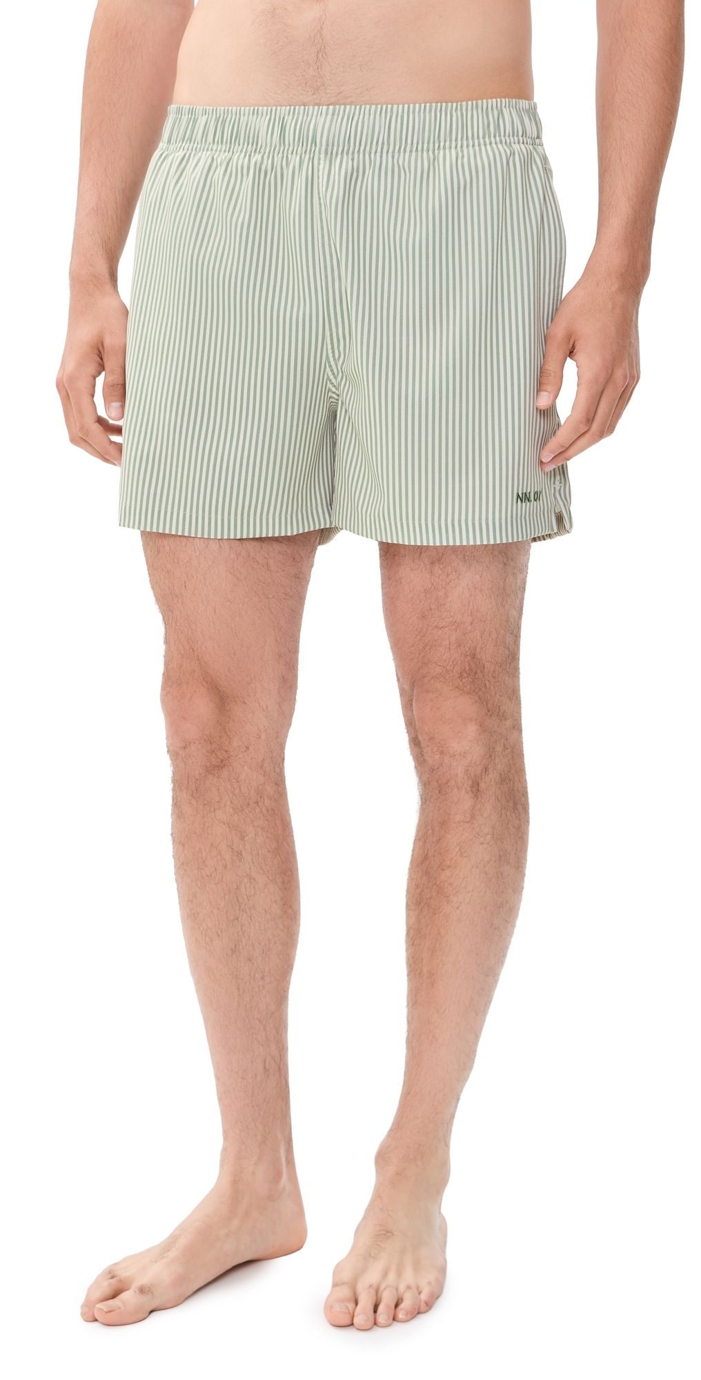 NN07 Holiday Swim Shorts 5 Green Stripe M