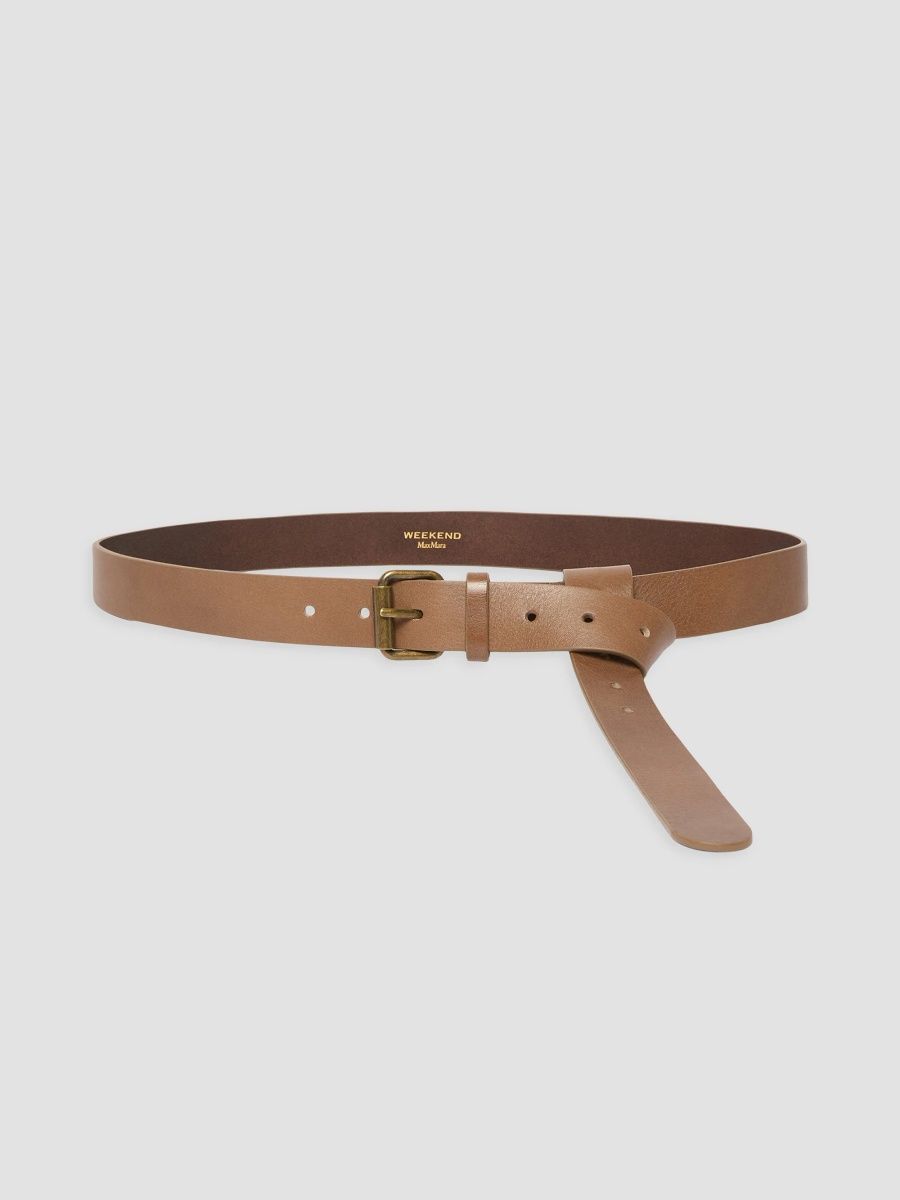 Weekend Max Mara Women's Leather Belt - Tobacco - Size Large