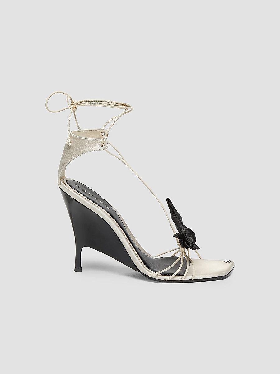 McQueen Women's Koko 110MM Leather Wedge Sandals - Deep Ivory - Size 11