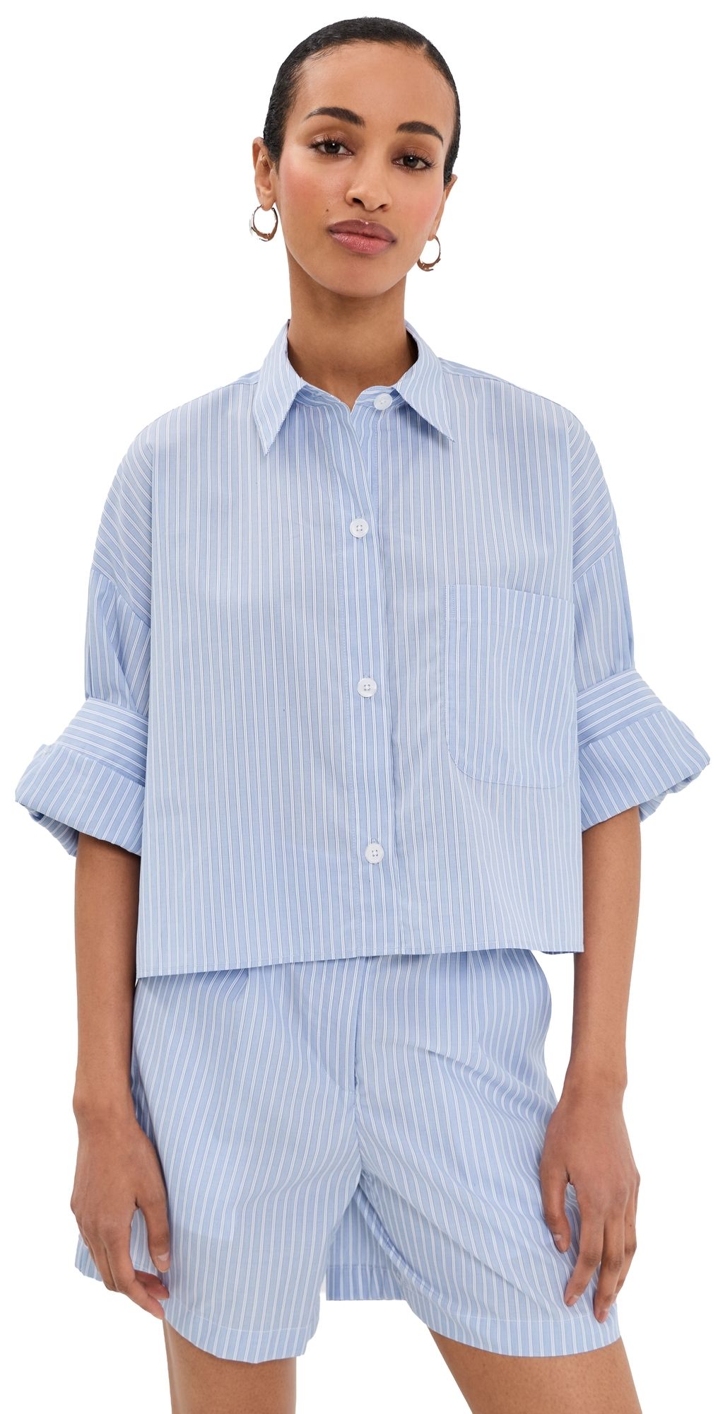 TWP Next Ex Button Down Shirt Blue Haven/White P