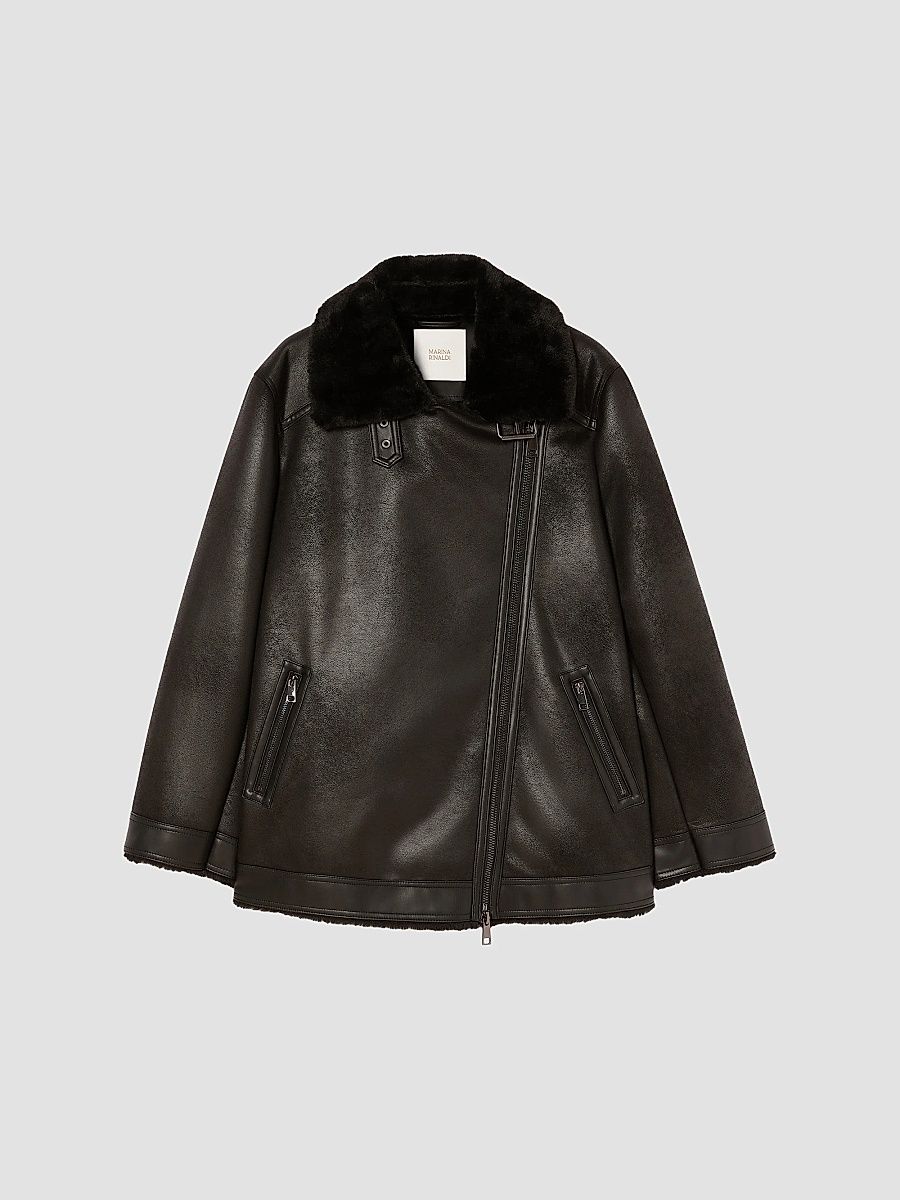 Women's Fluffy Textured Heavy Jacket - Black - Size 20