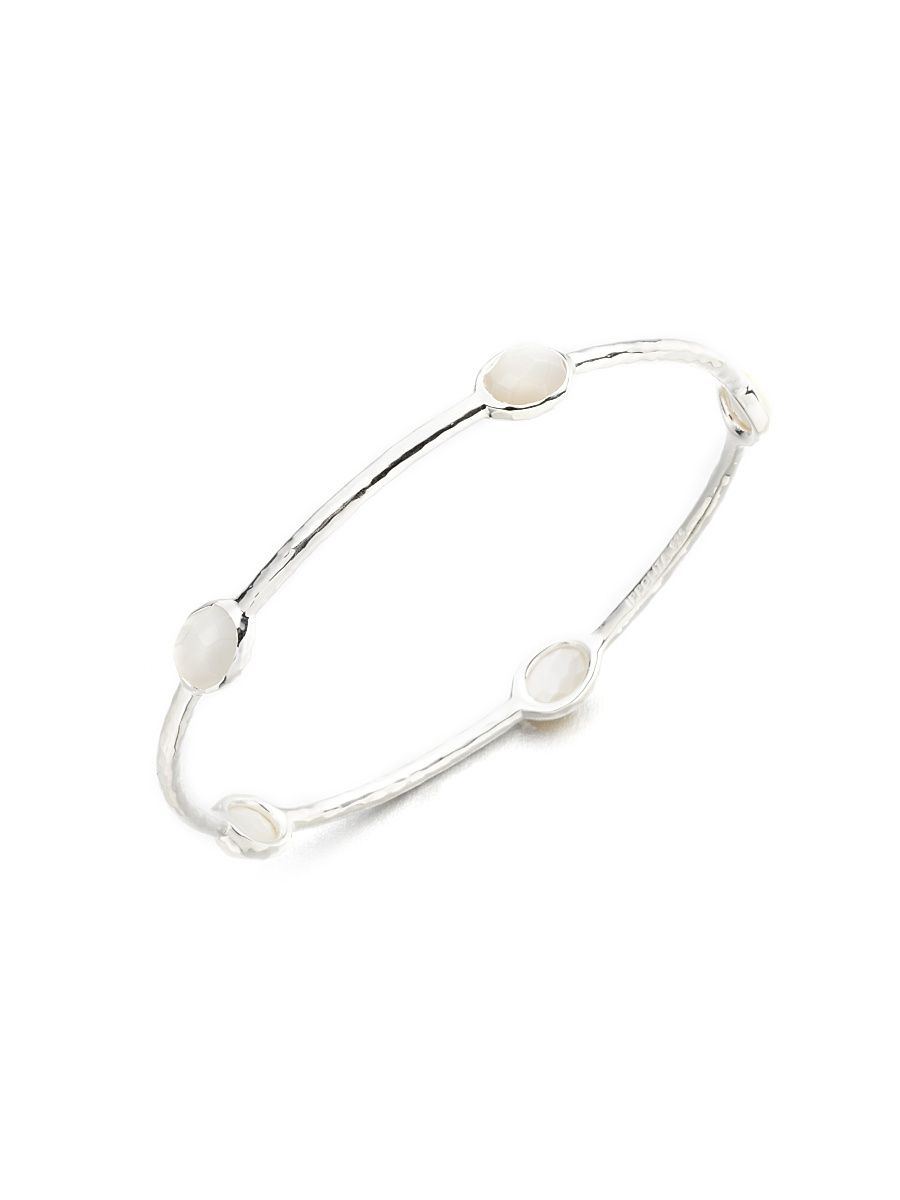Women's Rock Candy Sterling Silver & Mother-Of-Pearl 5-Station Bangle Bracelet - Silver Pearl