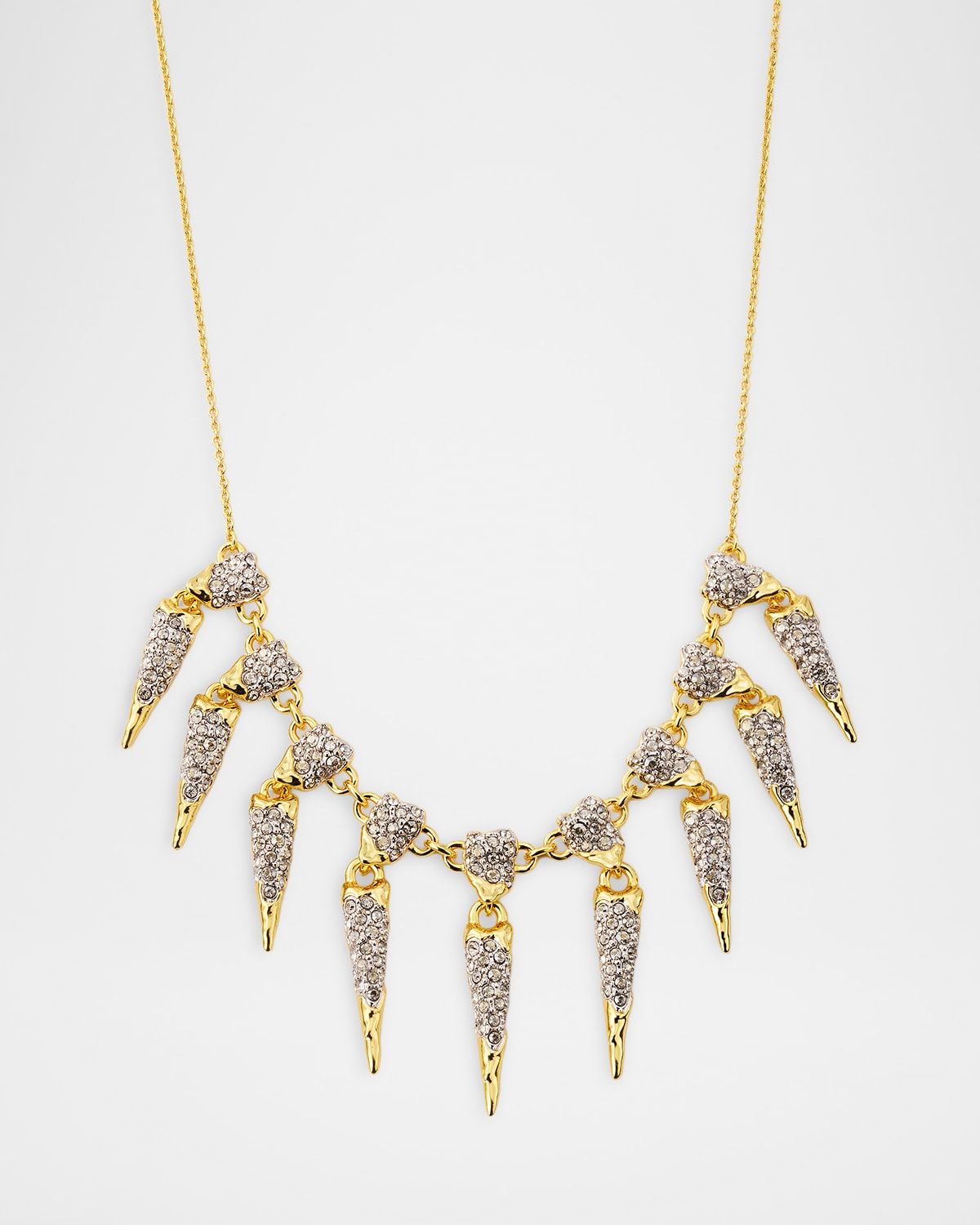 Solanales Crystal Spear Fringe Necklace