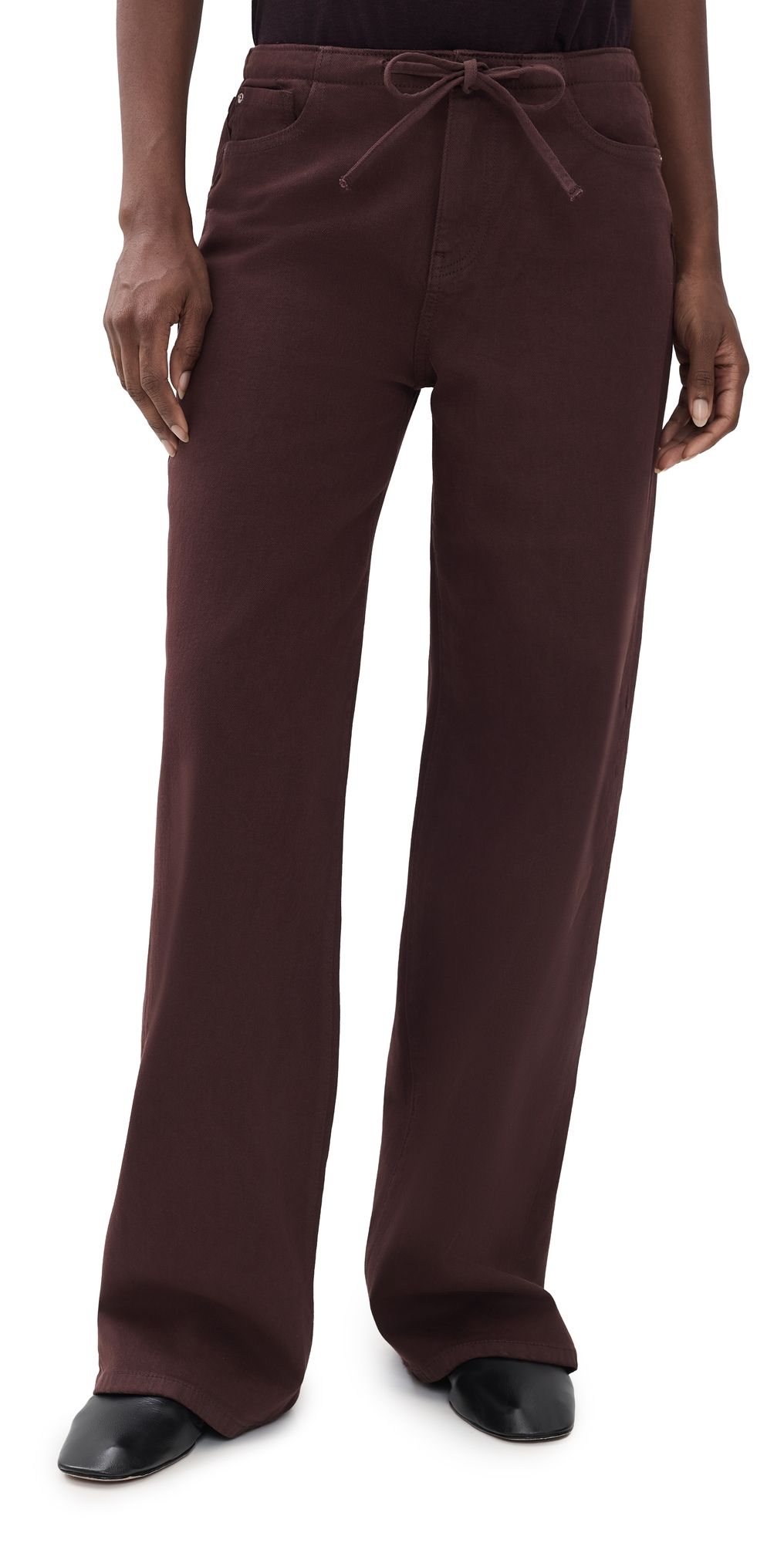 WARP + WEFT The Big Easy Wide Leg Jeans Garnet 28