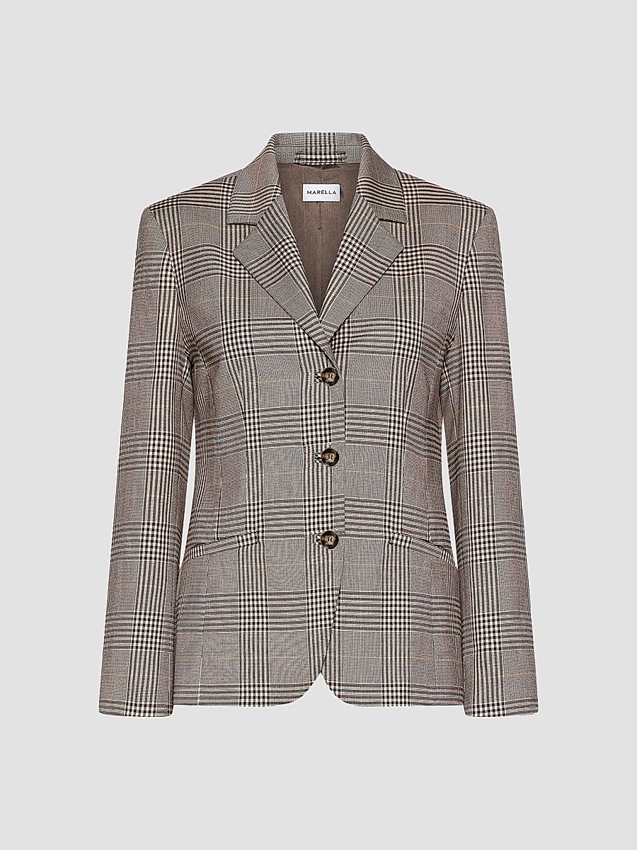 Women's Prince of Wales Blazer - Chocolate - Size 14