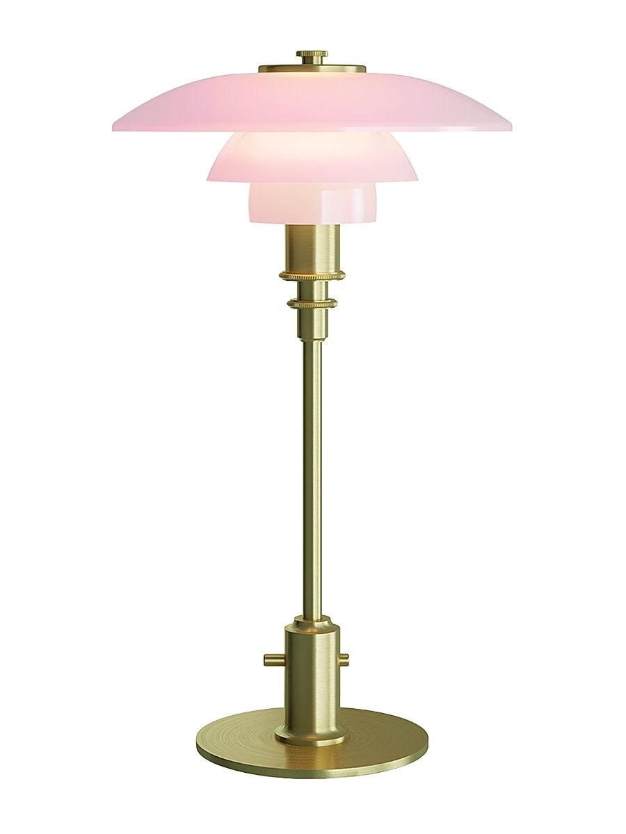 PH 2/1 Glass & Brass Table Lamp - Rose