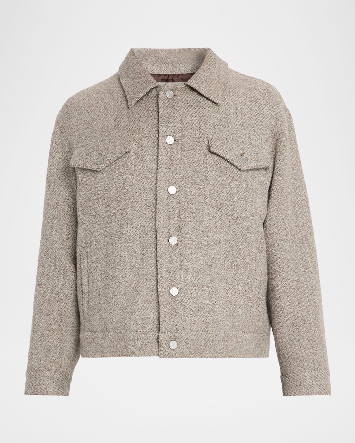 Men & apos;s Wool Tweed Trucker Jacket