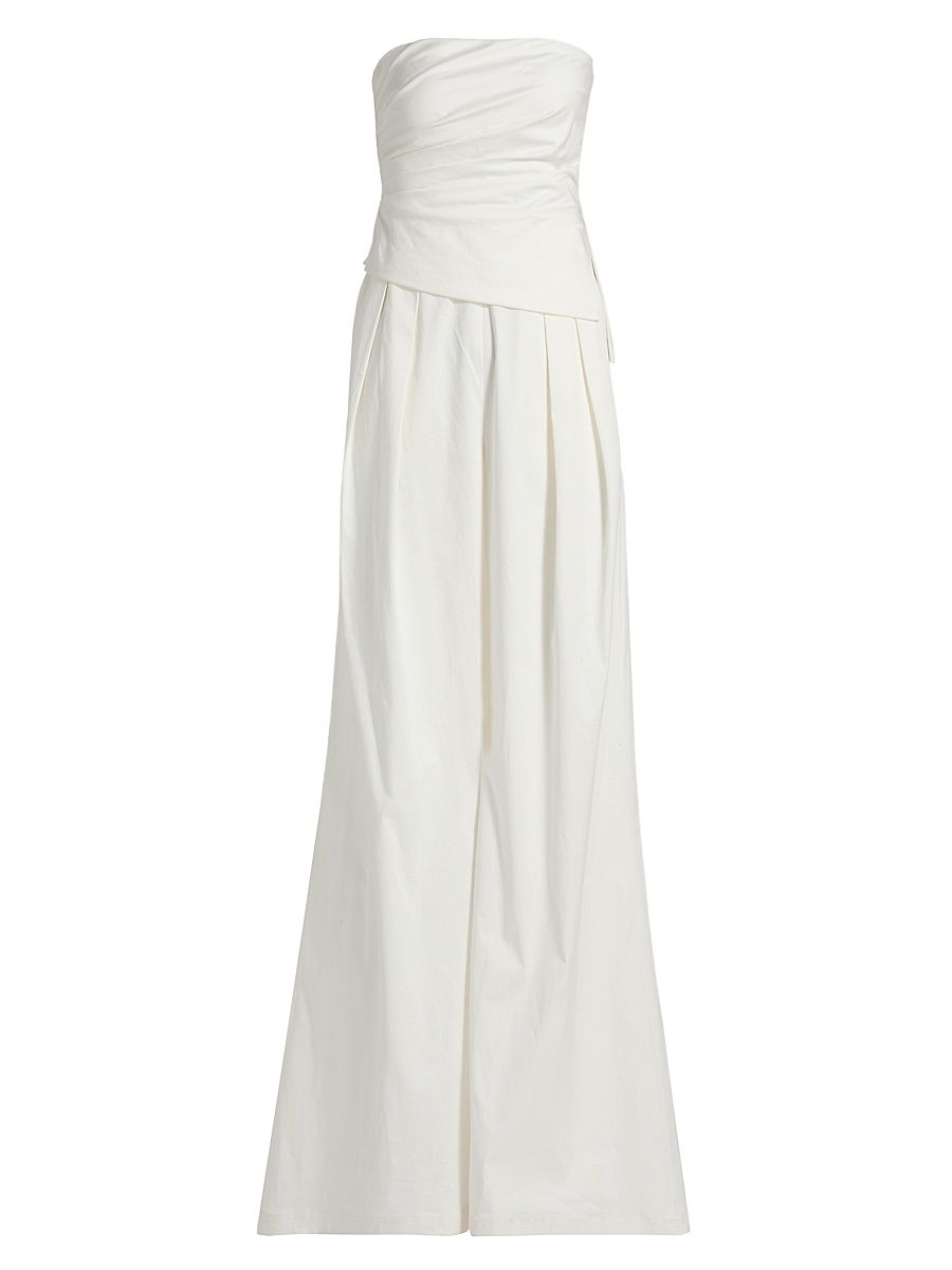 Women's Loren Stretch-Cotton Jumpsuit - White - Size 8