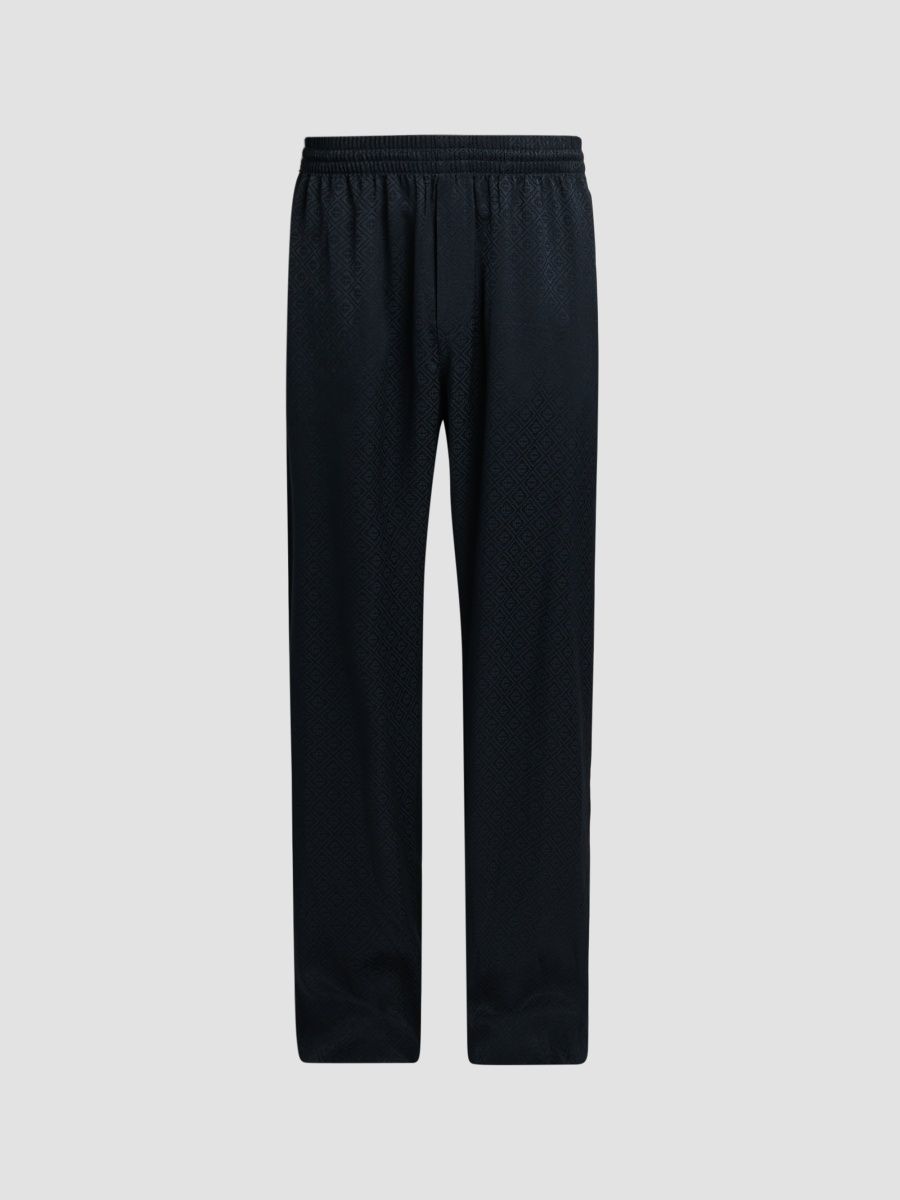 Casablanca Men's Monogram Satin Trousers - Dark Navy - Size XXL