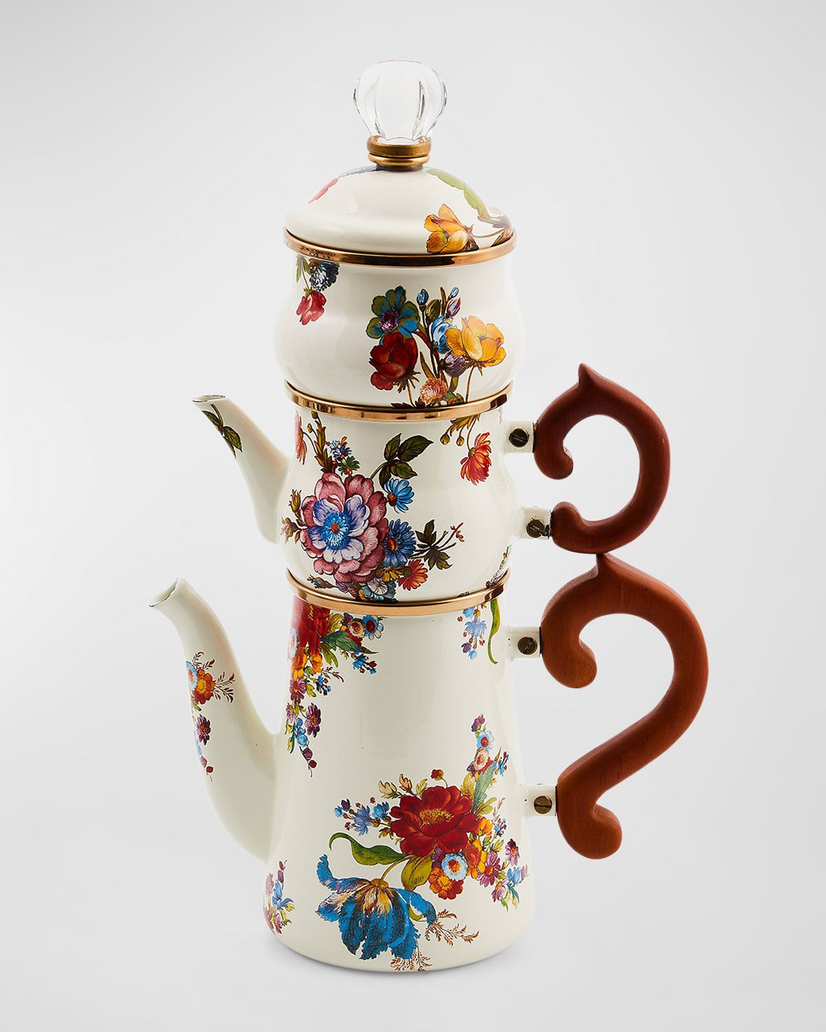 White Flower Market Stackable Coffee Set