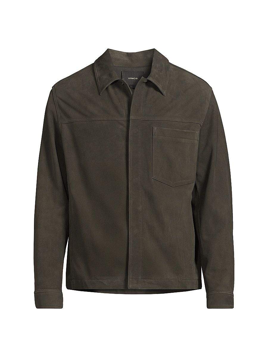 Men's Suede Trucker Jacket - Sycamore - Size XXL