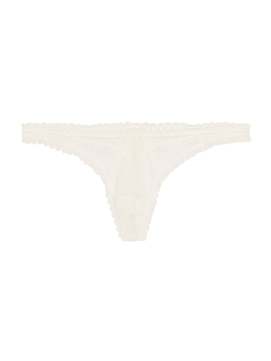 Women's Dahlia Lace Thong - Ivory - Size XL