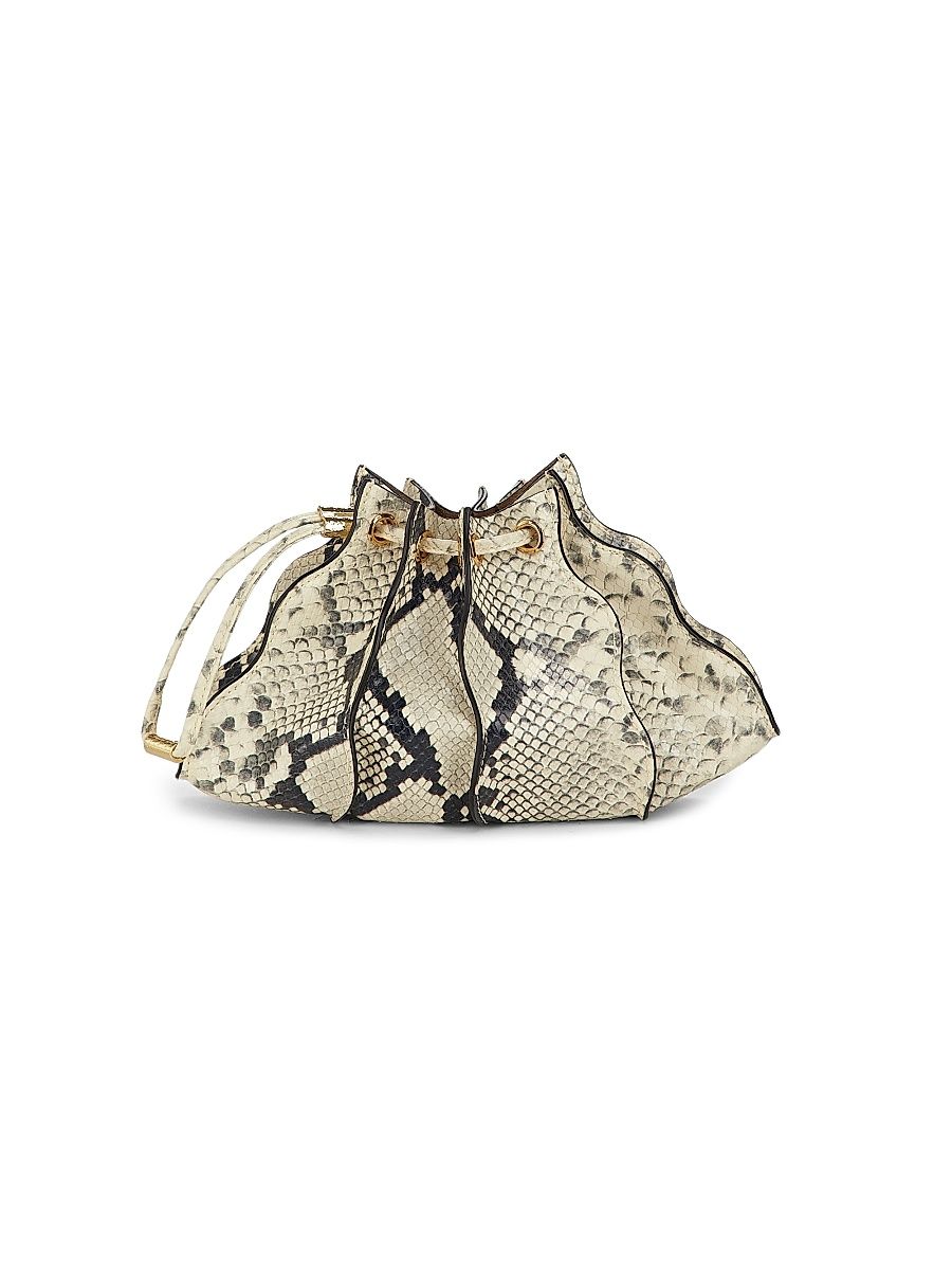 Women's Adria Mini Snakeskin-Embossed Leather Crossbody Bag - Cowrie Embossed