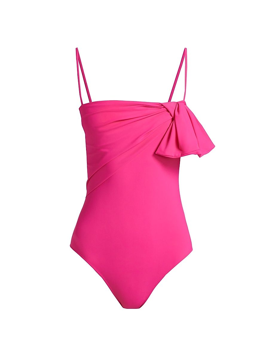 Women's Alcea Square-Neck One-Piece Swimsuit - Spicy Pink - Size 2