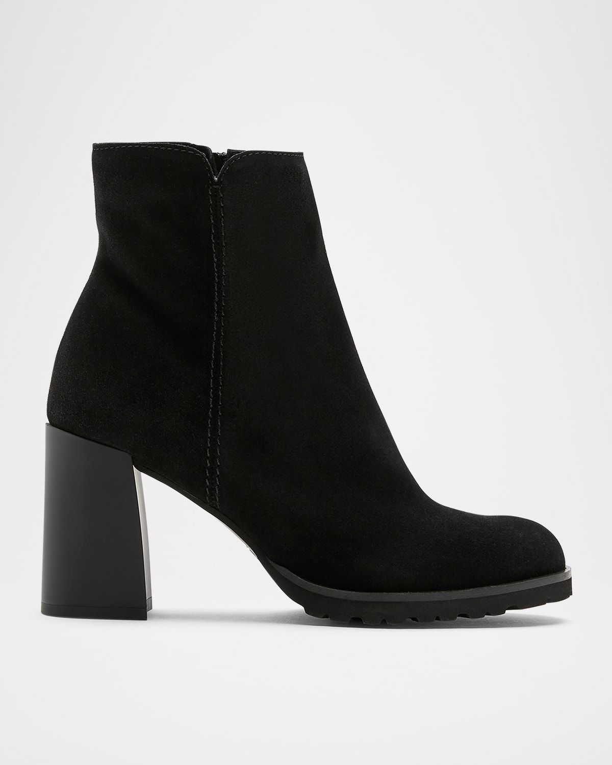 Maggie Suede Block Heel Ankle Booties