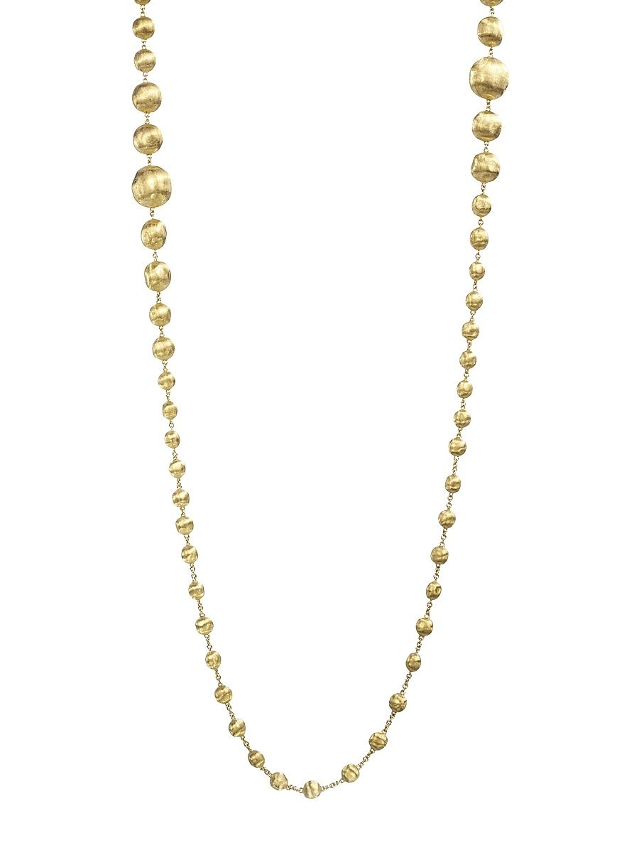 Women's Africa 18K Yellow Gold Long Beaded Necklace - Yellow Gold
