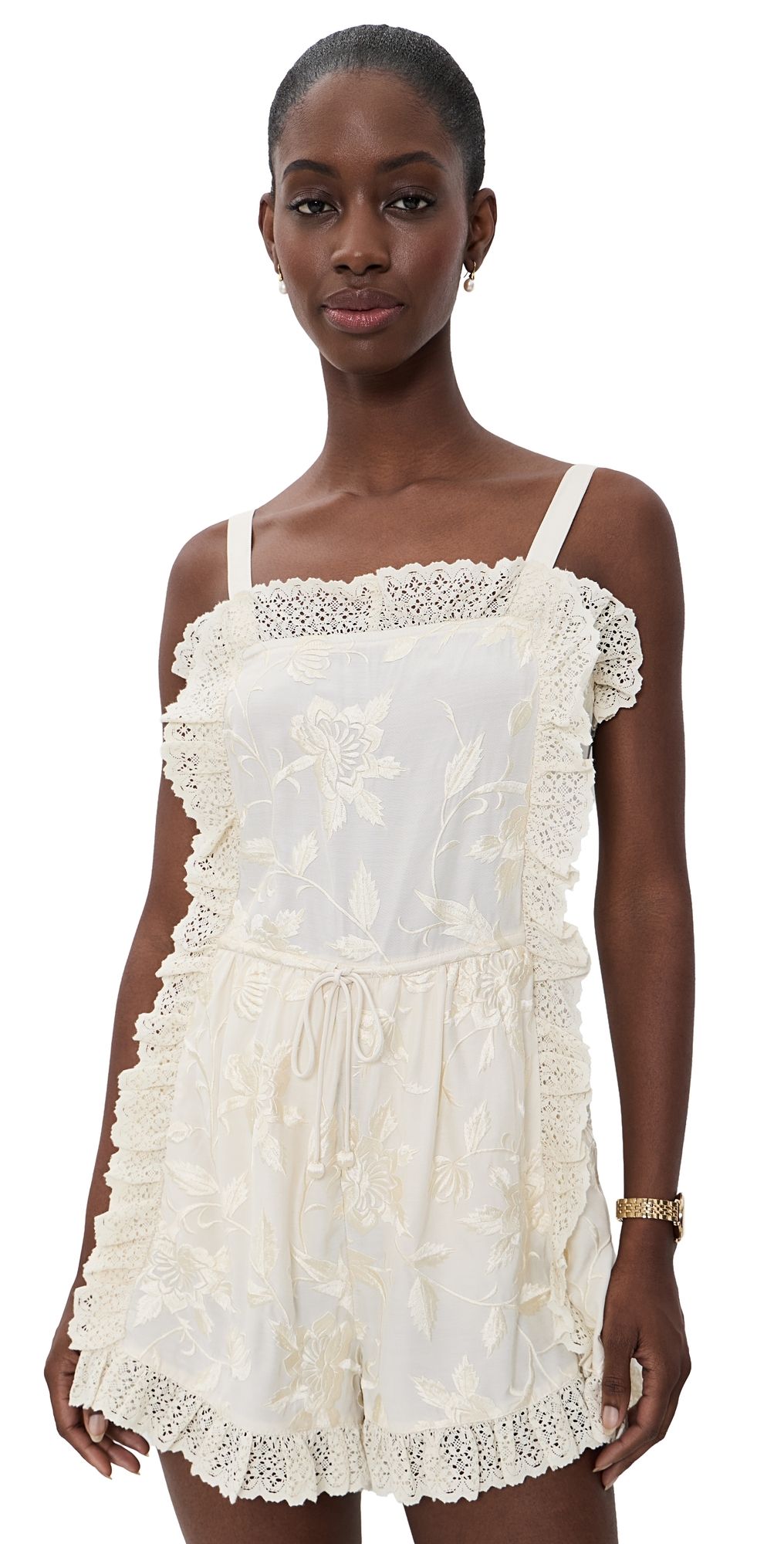 Sea Alina Lace Romper Cream S