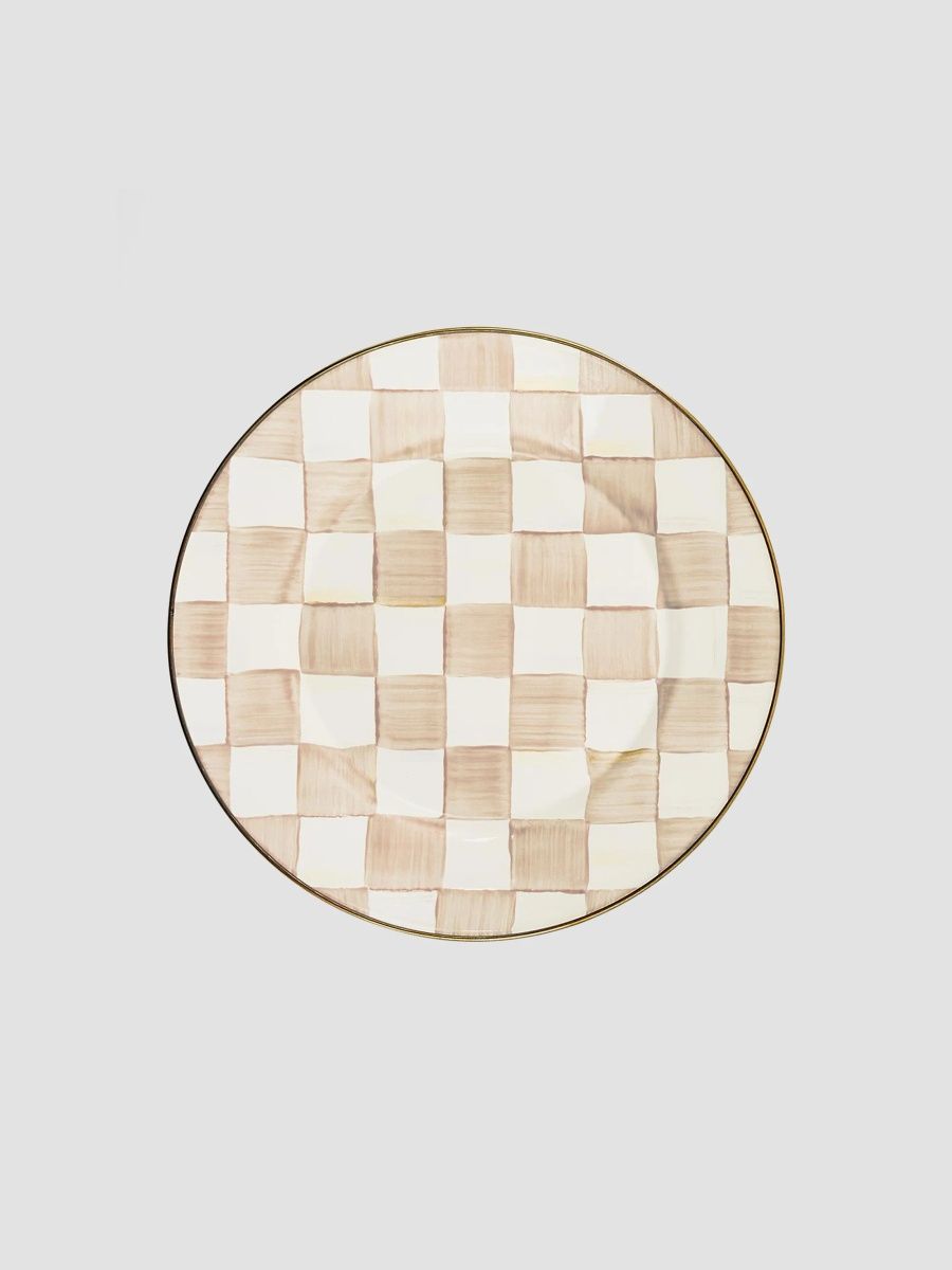 MacKenzie-Childs Mocha Check Dinner Plate