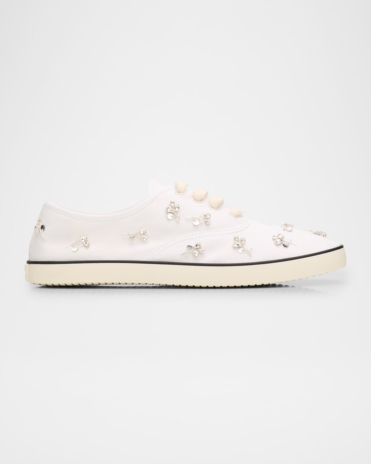Embellished Canvas Low-Top Sneakers