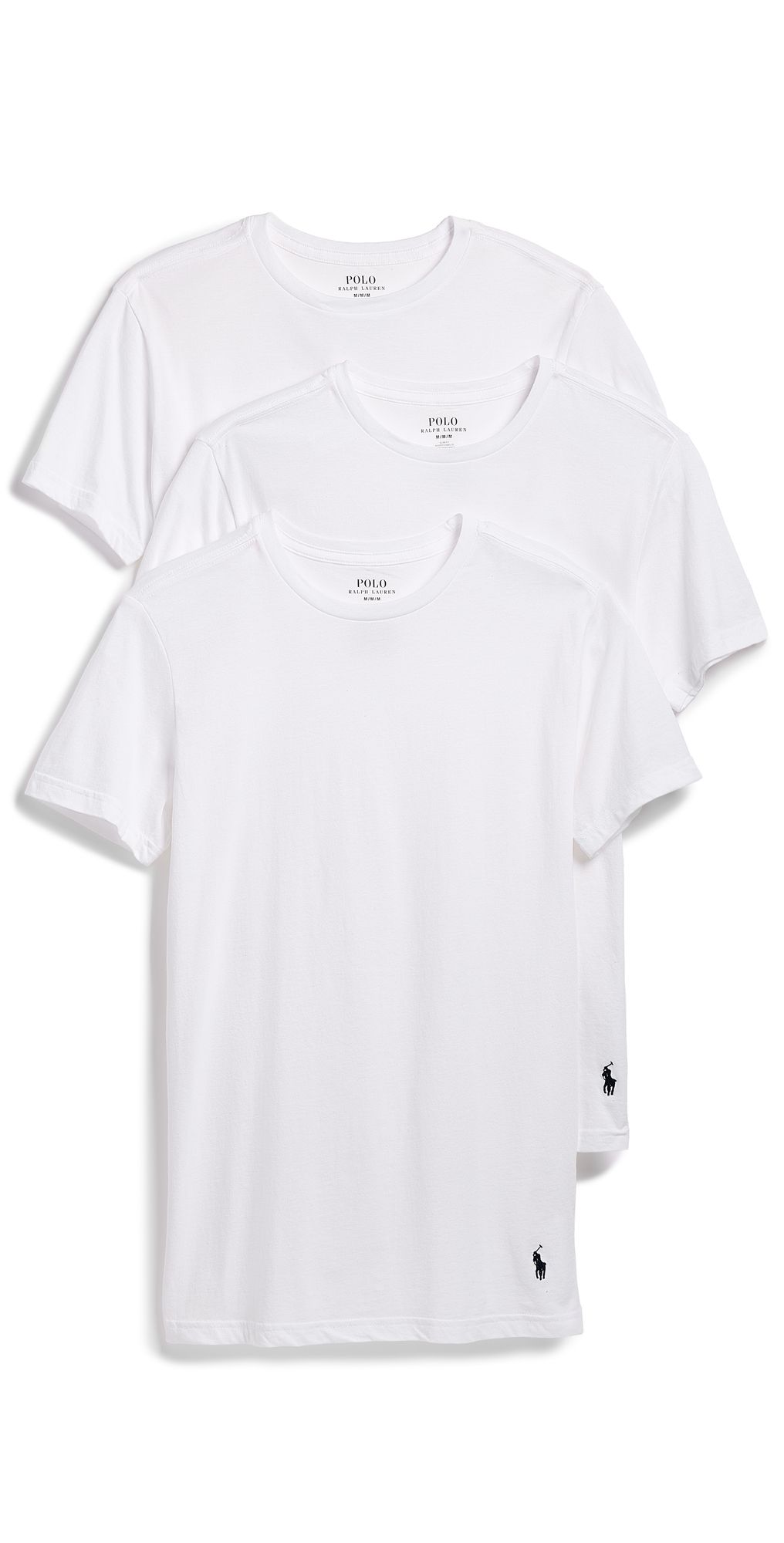 Polo Ralph Lauren Underwear Slim Fit Cotton Crew Tee 3 Pack Polo Black M