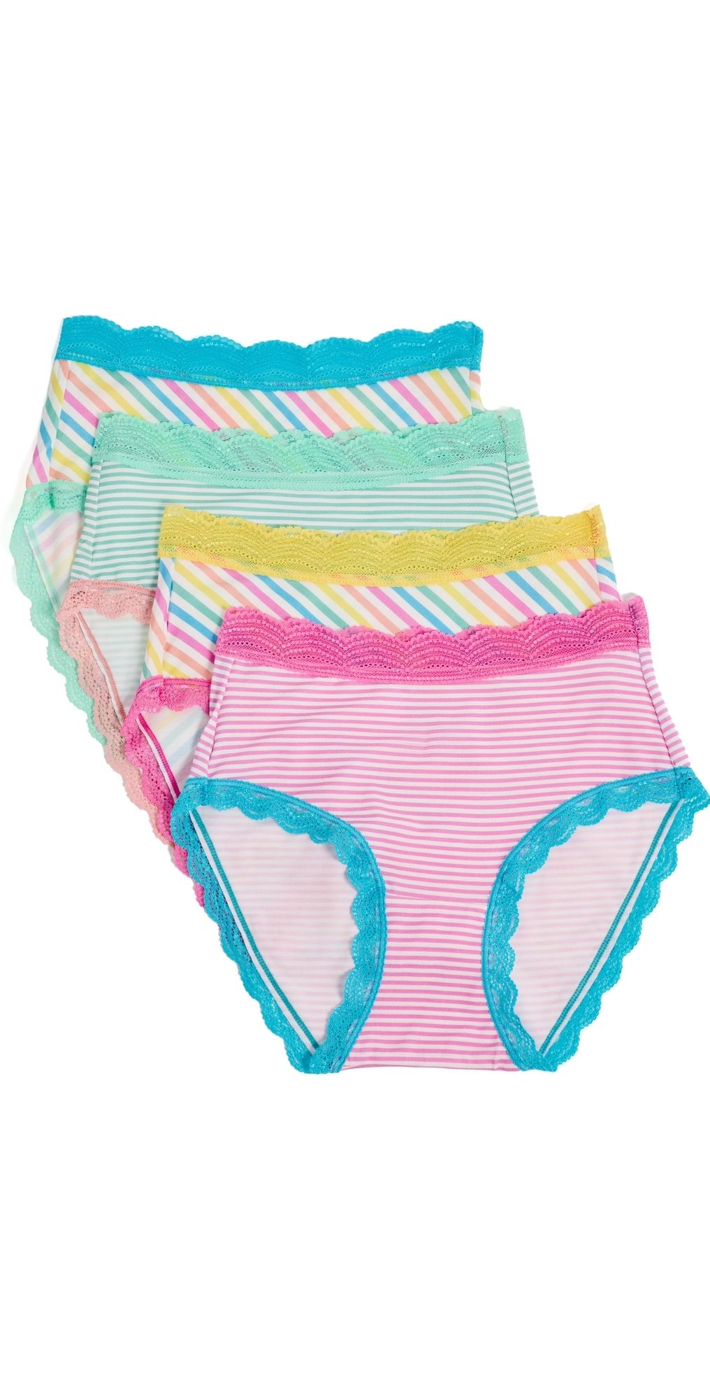 Stripe & Stare High Rise Briefs Four Pack Roll With It XL
