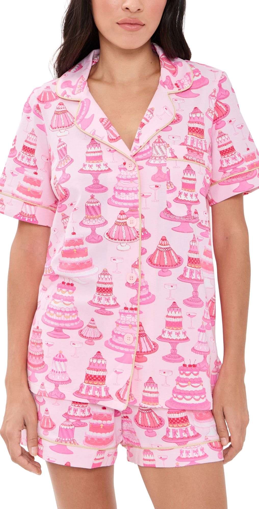 BedHead PJs Classic Shorty Pajama Set Cake Shop M