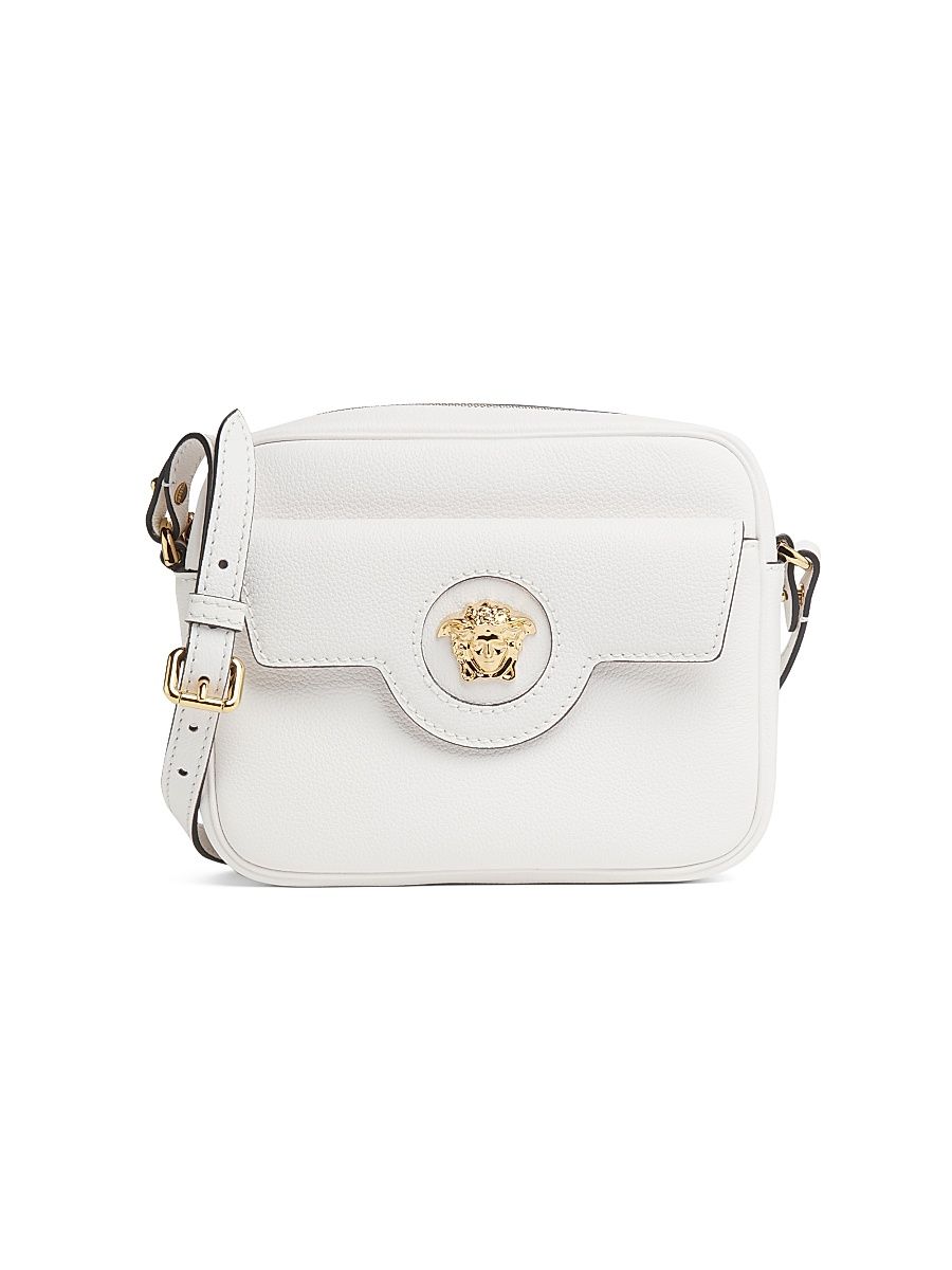Women's Medusa Leather Camera Shoulder Bag - Porcelain White Versace Gold