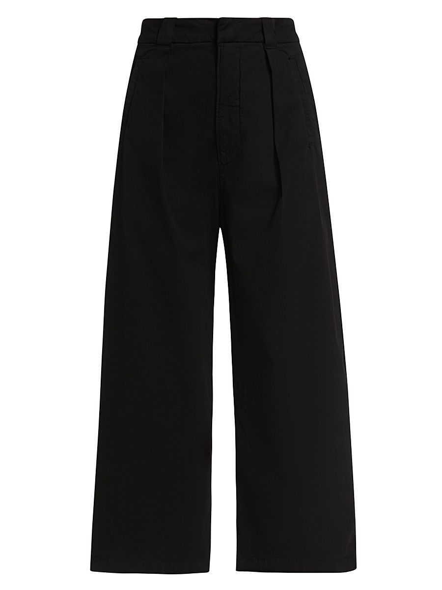Women's Cara Cropped Pleated Trousers - Black - Size 32