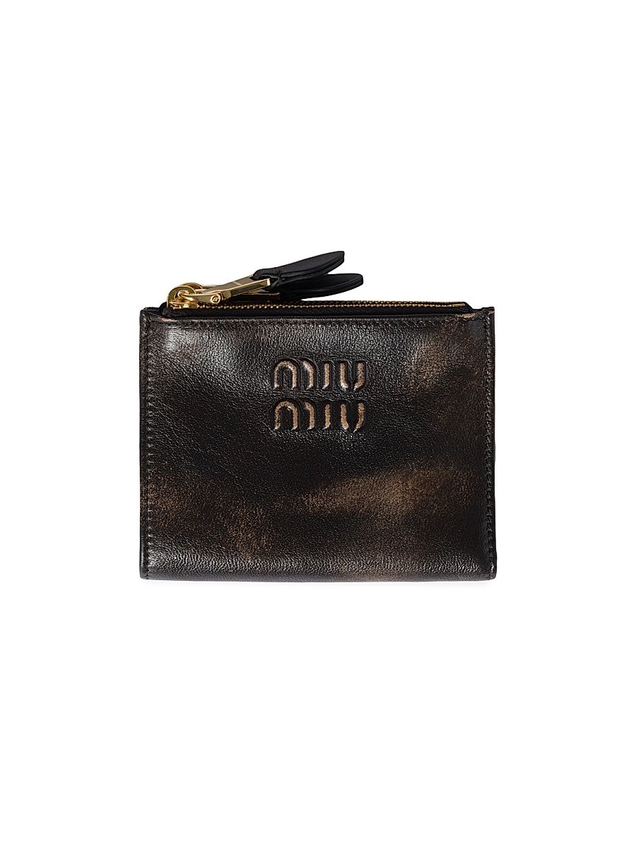 Women's Small Nappa Leather Wallet - Brown