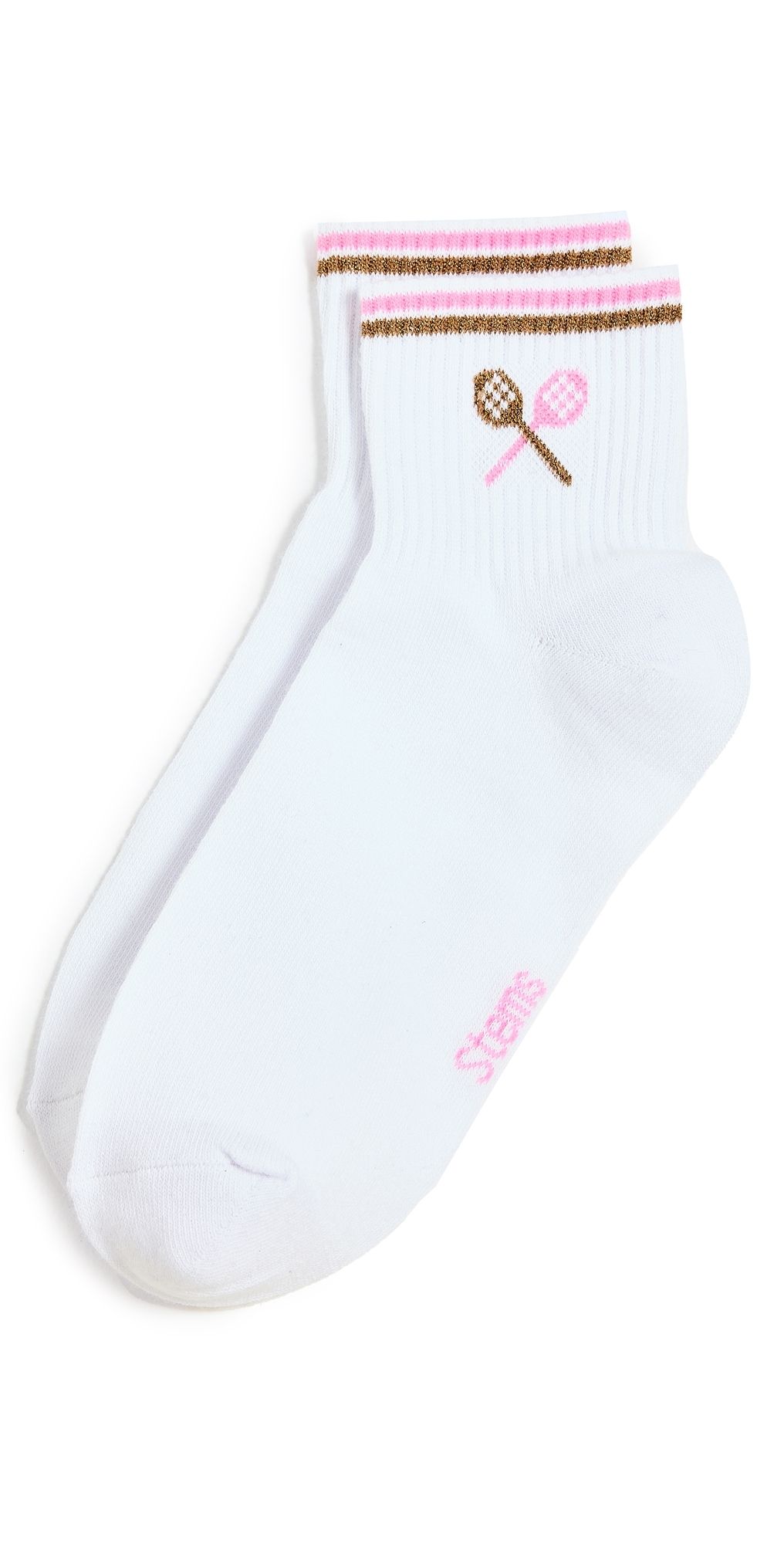 Stems Prep School Ankle Socks Pink/Ivory One Size