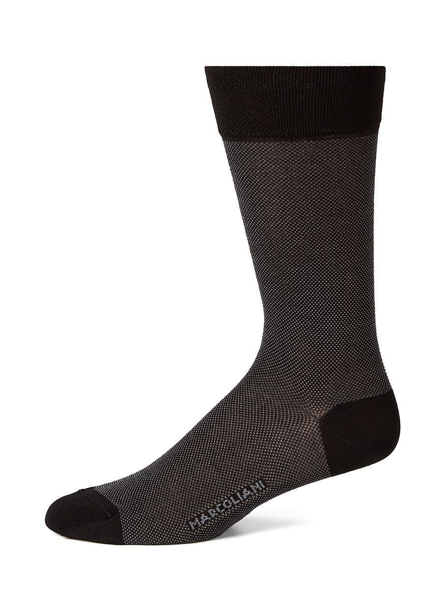 Cotton-Blend Dress Socks - Black Iris