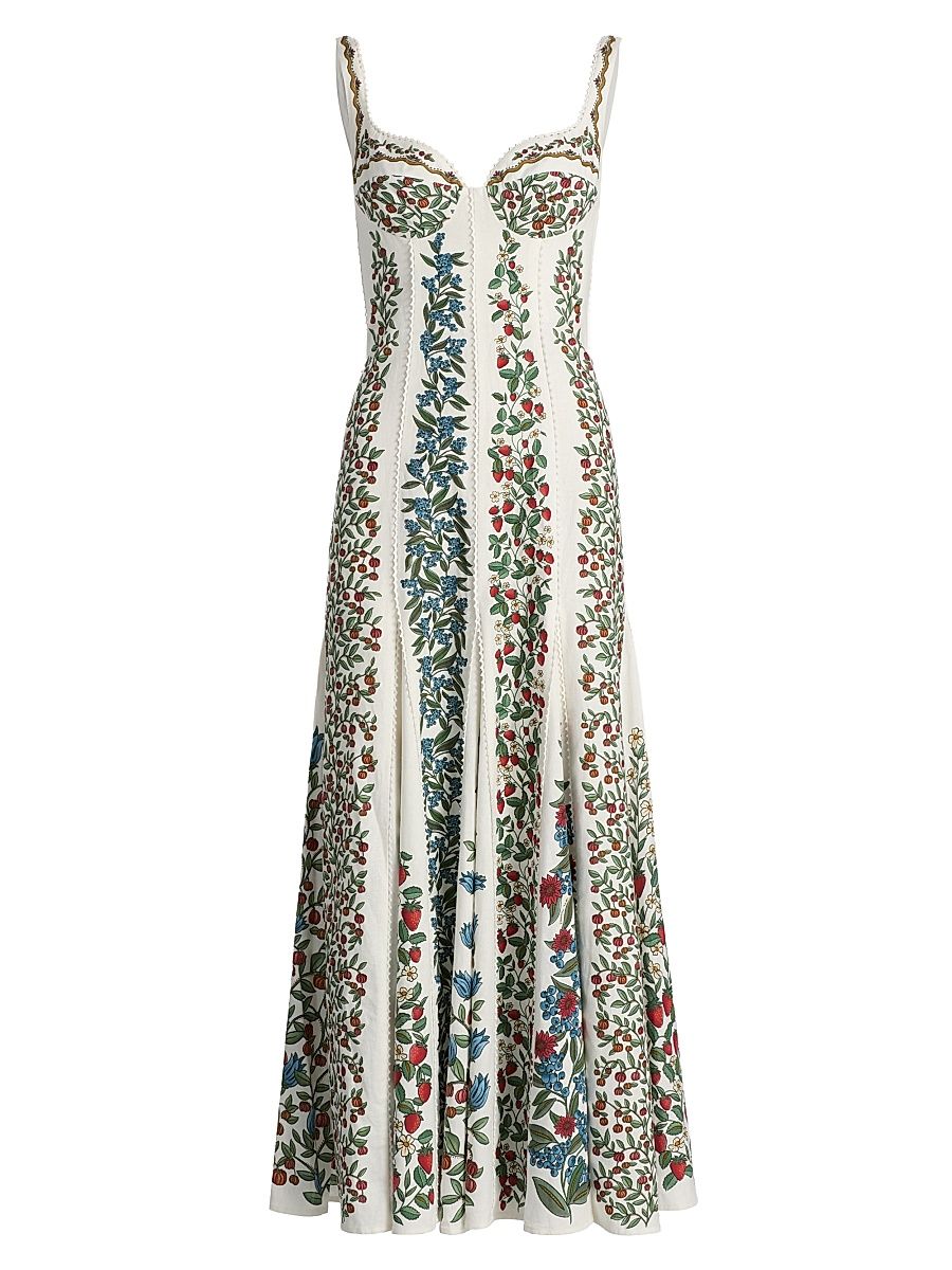 Women's Fruit Beauty Floral A-Line Maxi Dress - Off White - Size XL