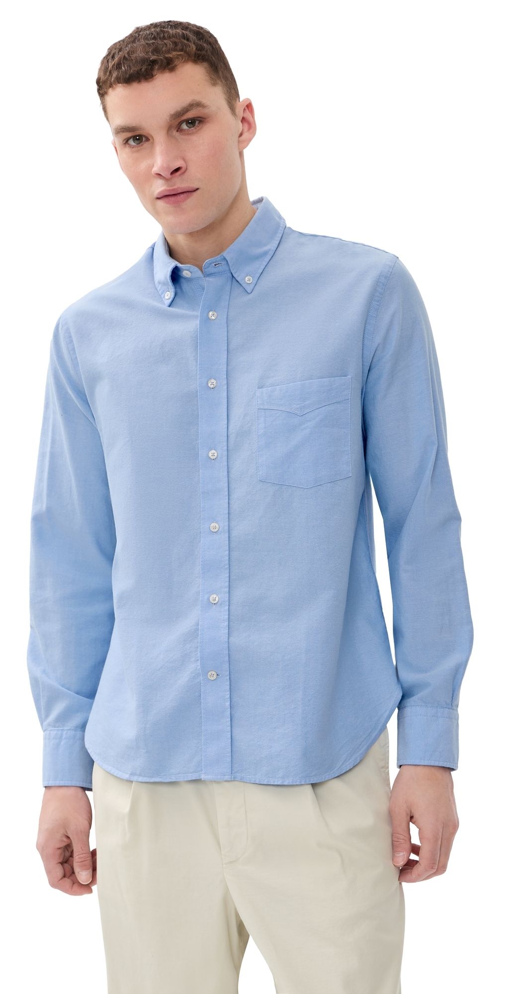 Officine Generale New Oxford Button Down Shirt Light Blue XXL