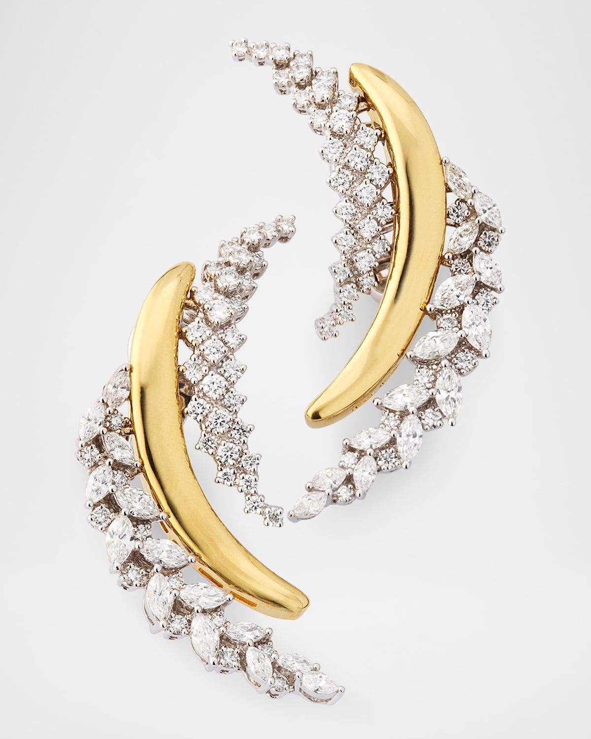 Golden Strada 18K Yellow and White Gold Diamond Earrings