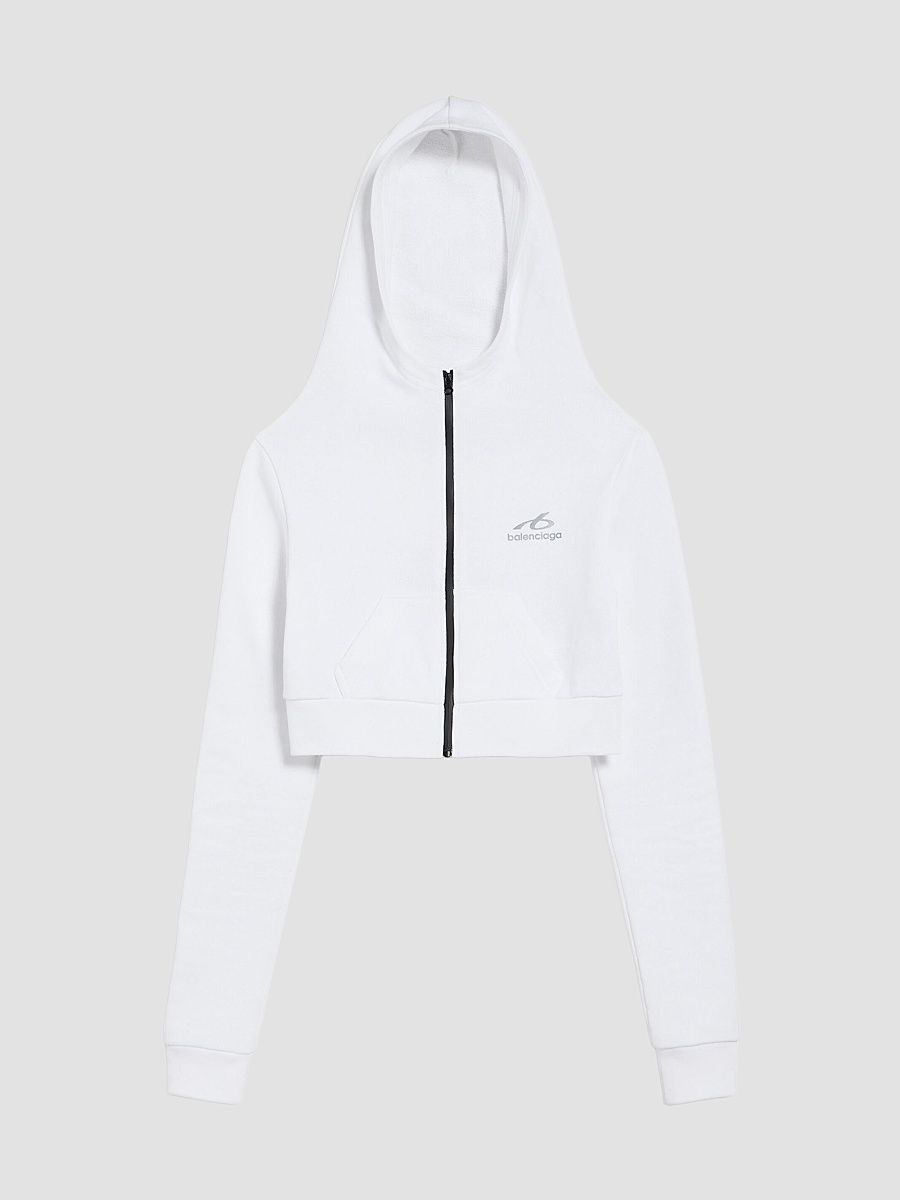 Balenciaga Women's Techwear Cocoon Hoodie - White - Size Large