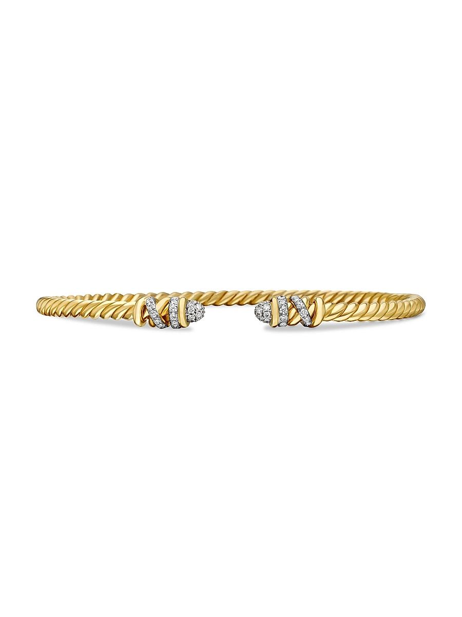 Women's Helena End Station Bracelet in 18K Yellow Gold with Diamonds - Gold - Size Medium