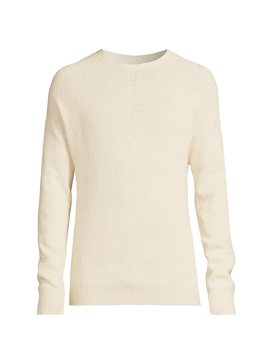 Men's Seamless Virgin Wool-Cashmere Crewneck Sweater - Eggshell - Size 42