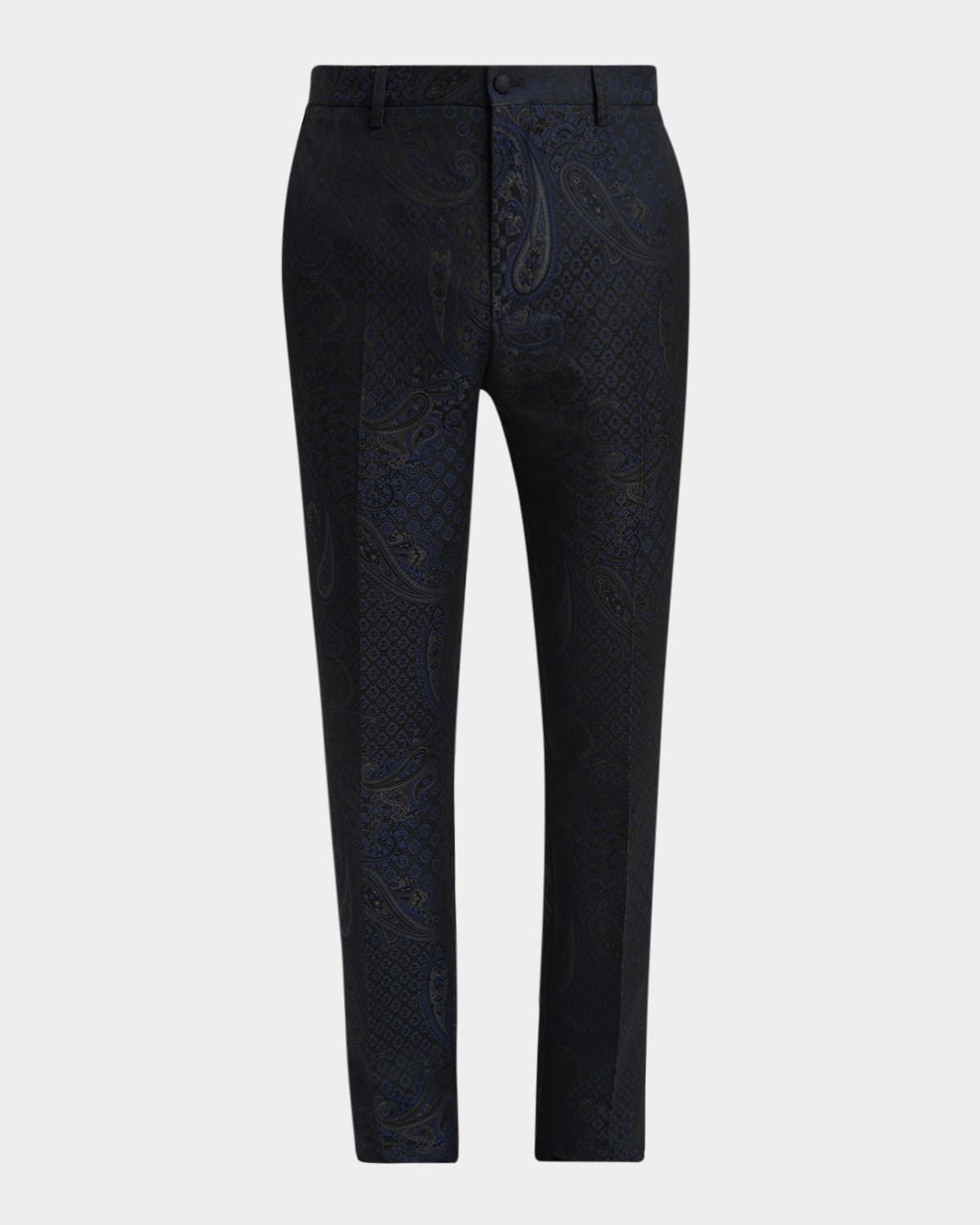 Men & apos;s Paisley Jacquard Flat-Front Trousers