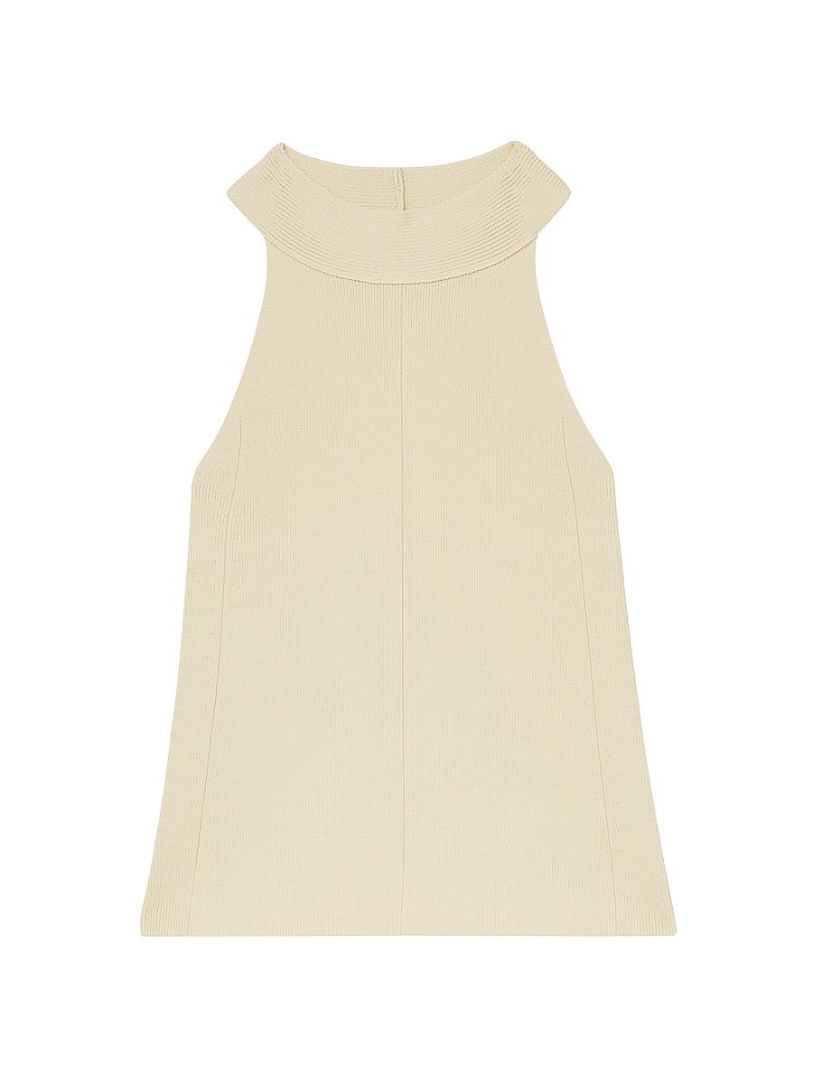 Women's Lacey High-Neck Top - Ivory - Size XL