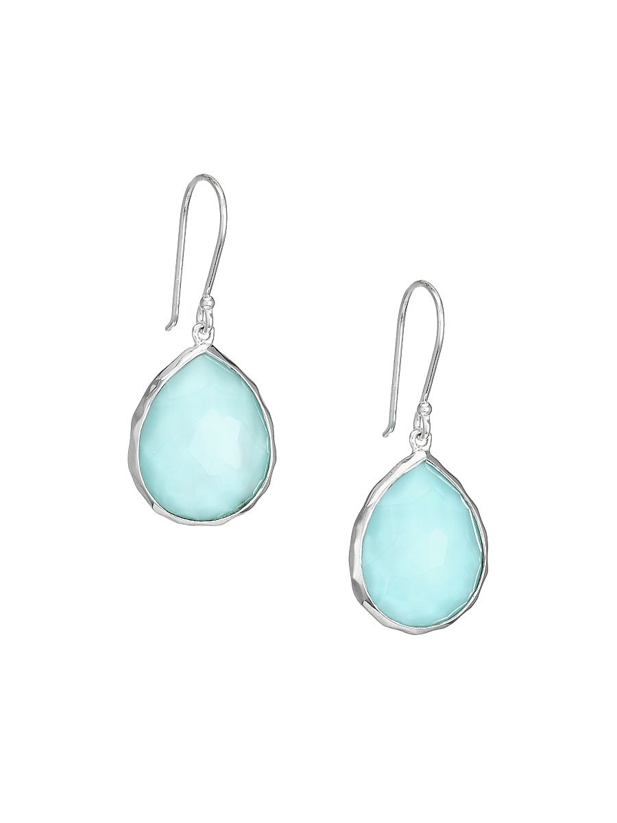 Women's Rock Candy Small Sterling Silver & Doublet Teardrop Earrings - Silver