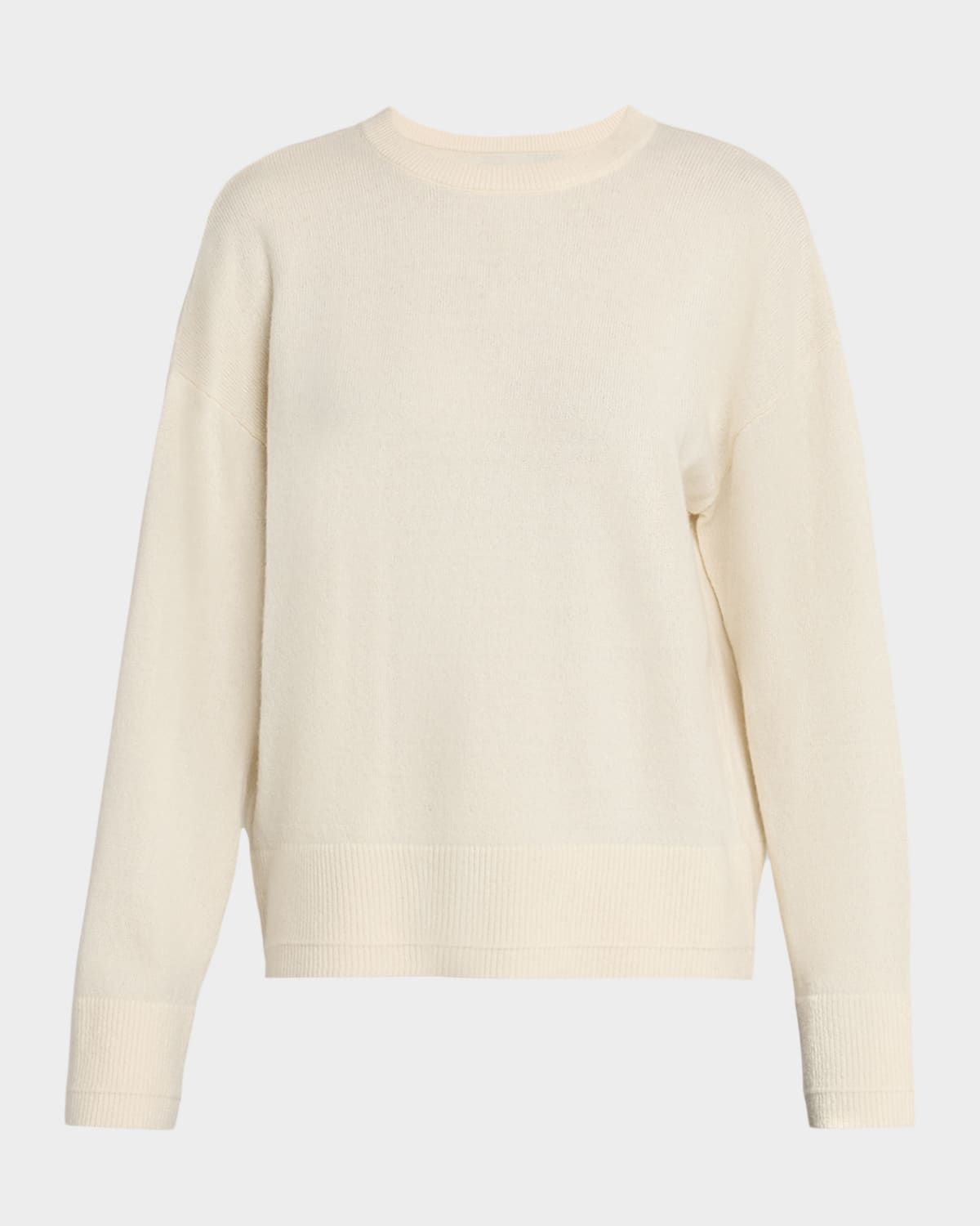 Ribbon Keyhole Cashmere Crewneck Sweater